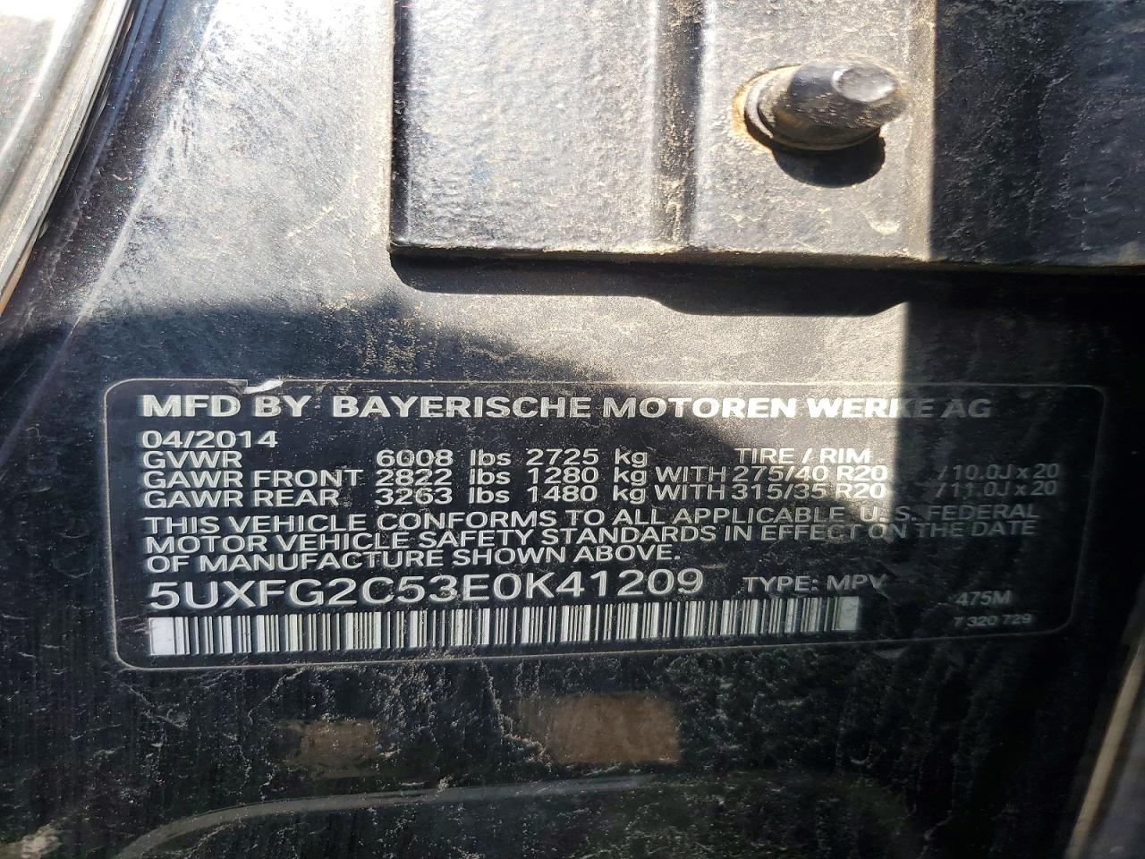 2014 Bmw X6 Xdrive35i Черный vin: 5UXFG2C53E0K41209