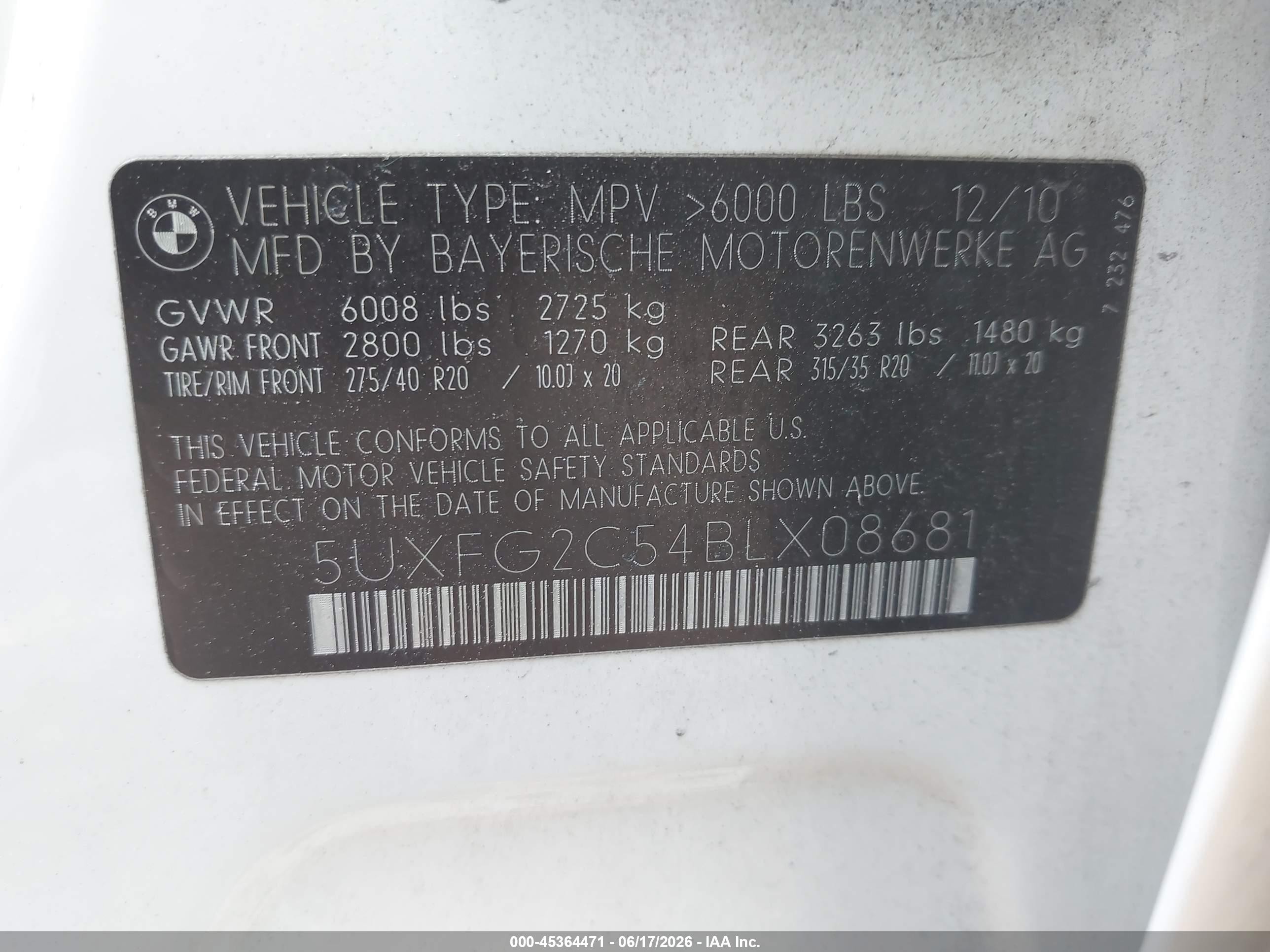 2011 Bmw X6 Xdrive35i White vin: 5UXFG2C54BLX08681