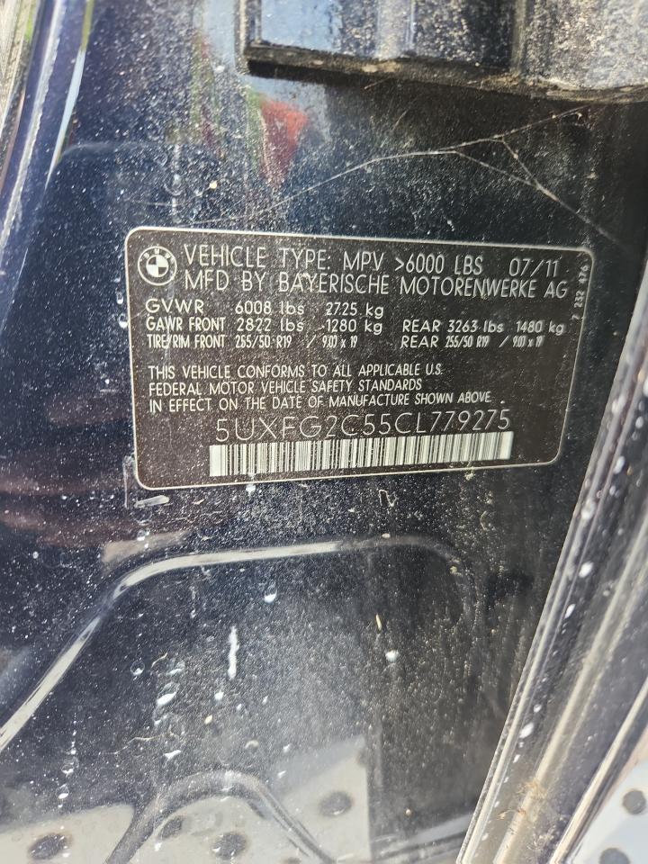 2012 Bmw X6 Xdrive35i Blue vin: 5UXFG2C55CL779275