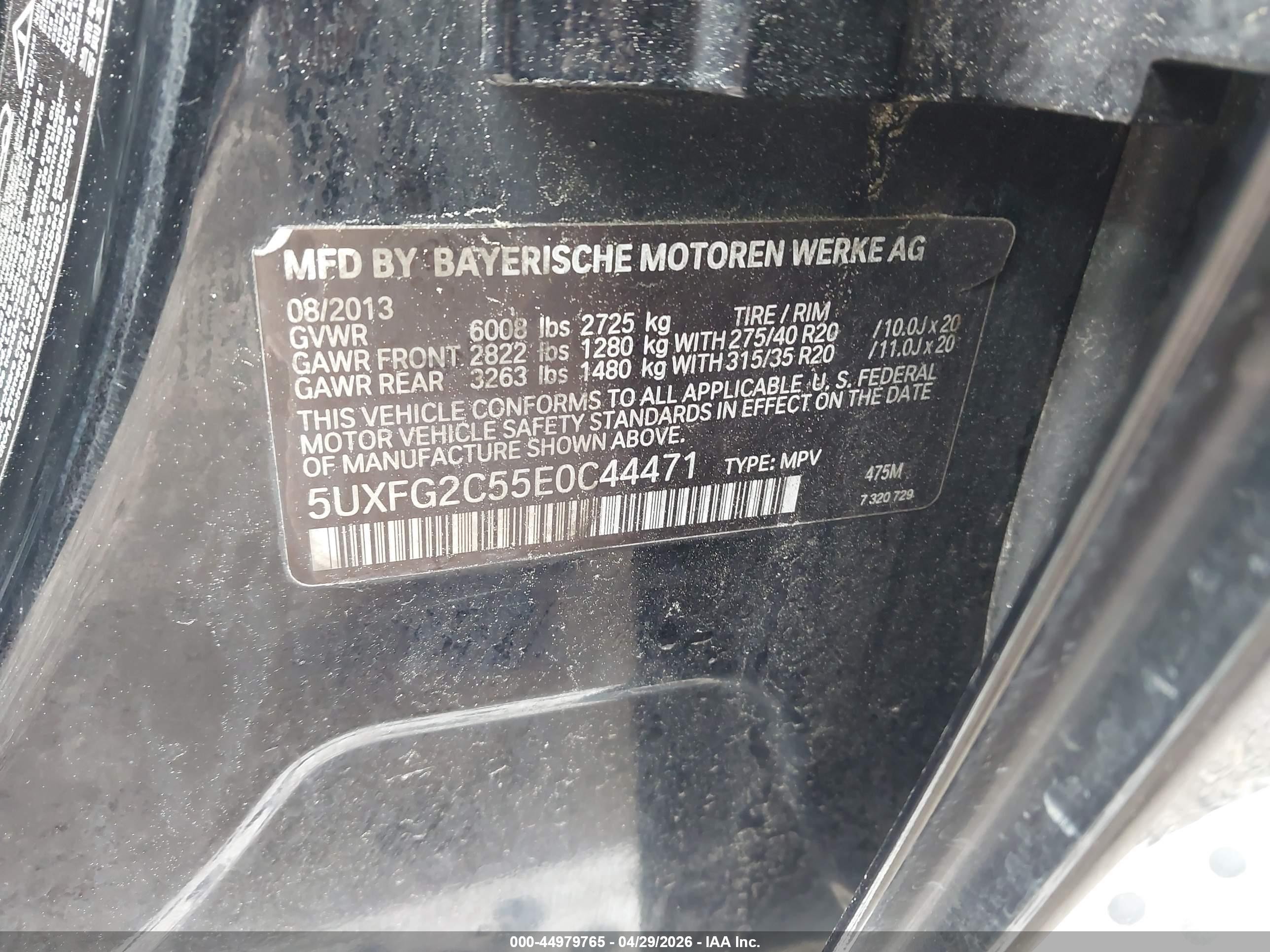 2014 Bmw X6 Xdrive35i Black vin: 5UXFG2C55E0C44471