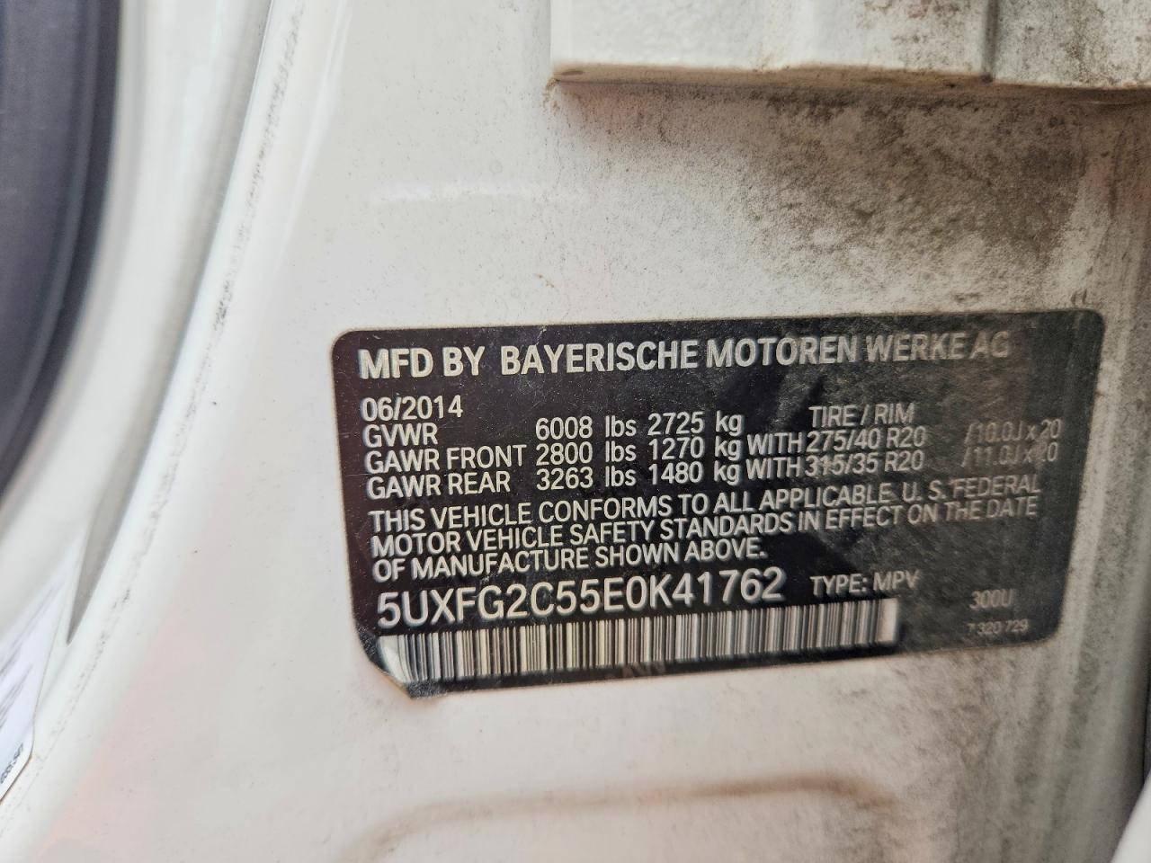 2014 Bmw X6 Xdrive35i White vin: 5UXFG2C55E0K41762