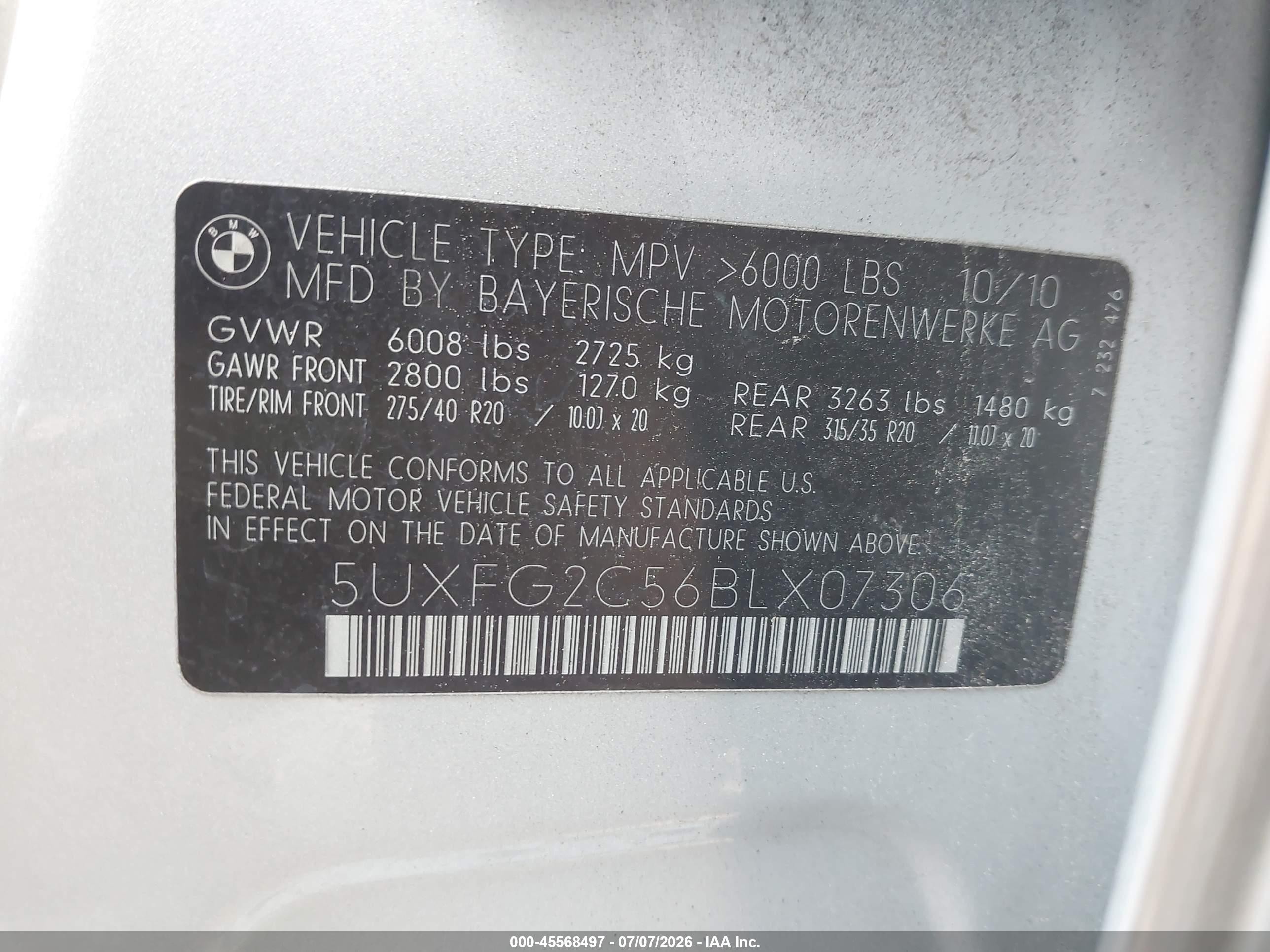 2011 Bmw X6 Xdrive35i Серебряный vin: 5UXFG2C56BLX07306