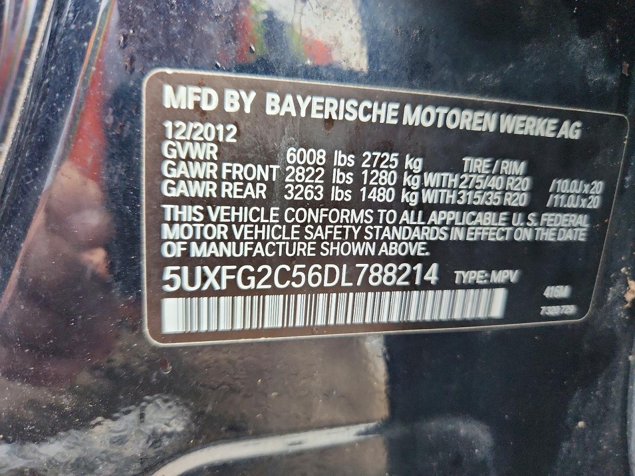 2013 Bmw X6 Xdrive35i Black vin: 5UXFG2C56DL788214