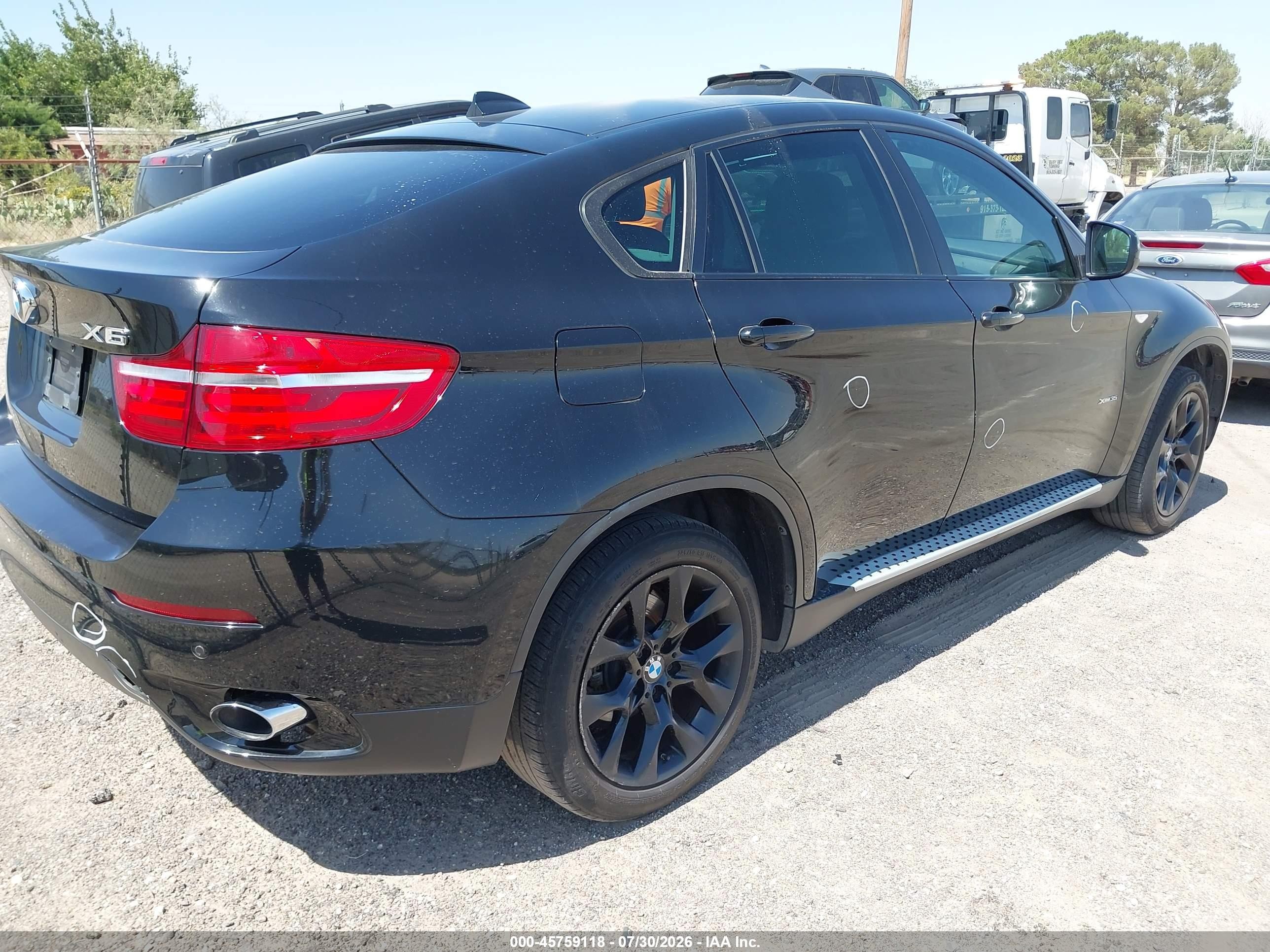 2014 Bmw X6 Xdrive35i Black vin: 5UXFG2C56E0C45385