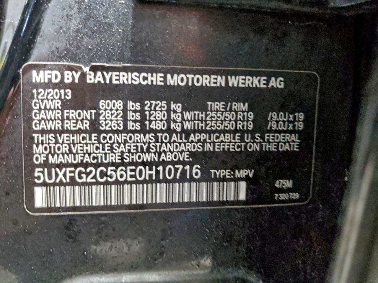 2014 Bmw X6 Xdrive35i Black vin: 5UXFG2C56E0H10716