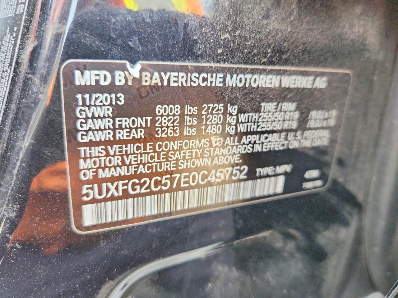 2014 Bmw X6 Xdrive35i Black vin: 5UXFG2C57E0C45752