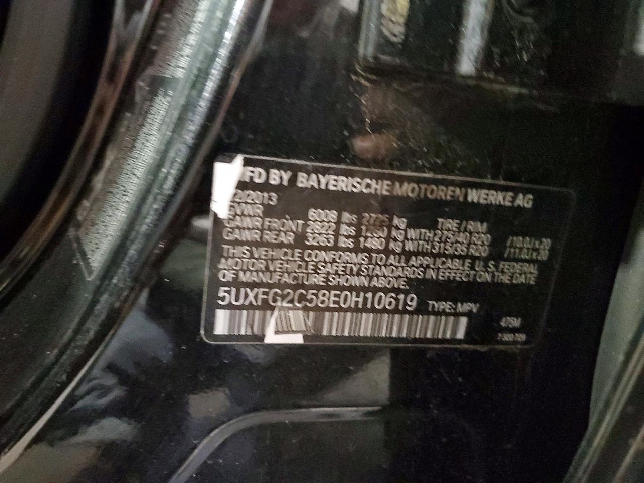 2014 Bmw X6 Xdrive35i Black vin: 5UXFG2C58E0H10619