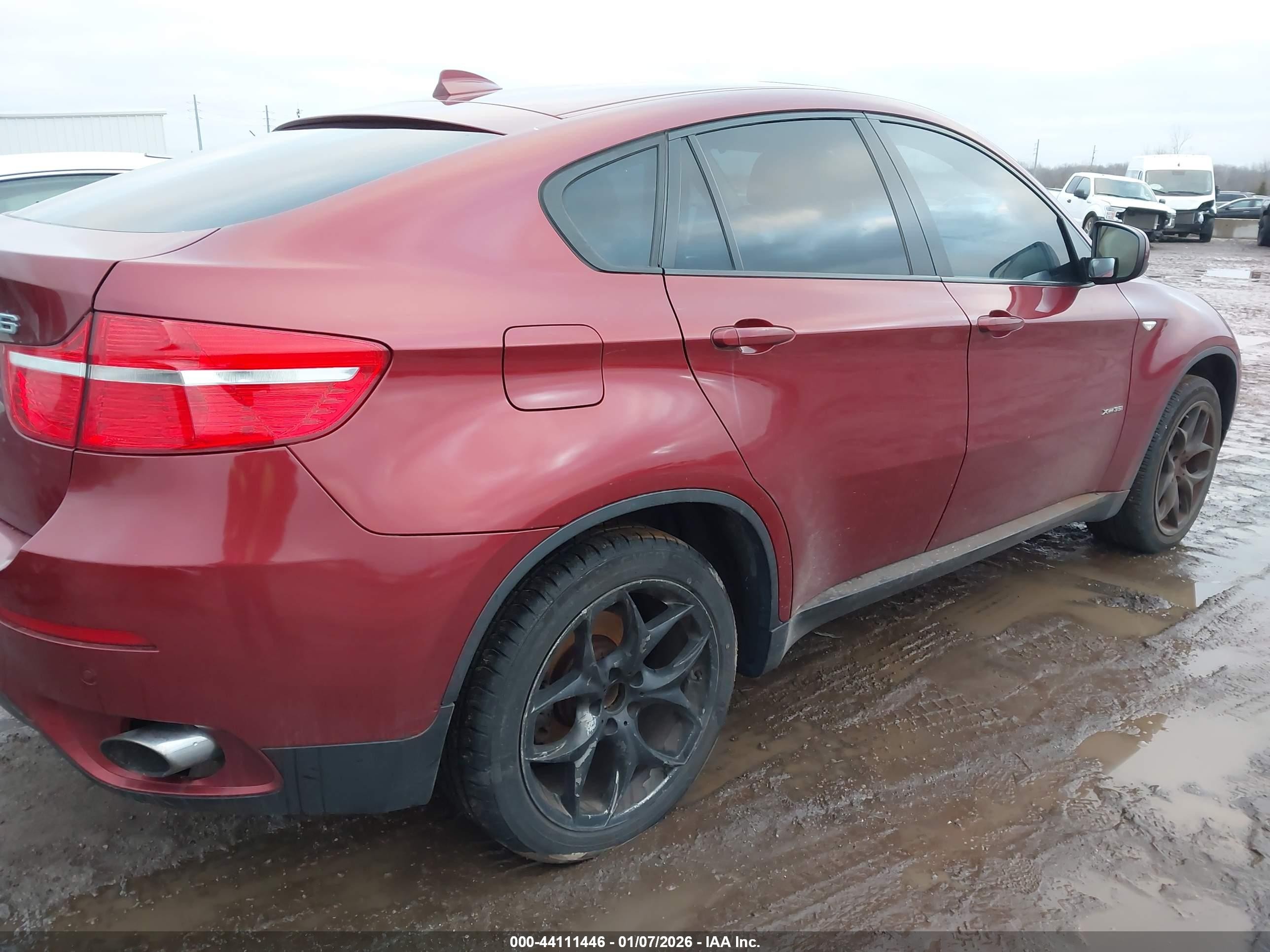 2012 Bmw X6 Xdrive35i Бордовый vin: 5UXFG2C59CLX09990