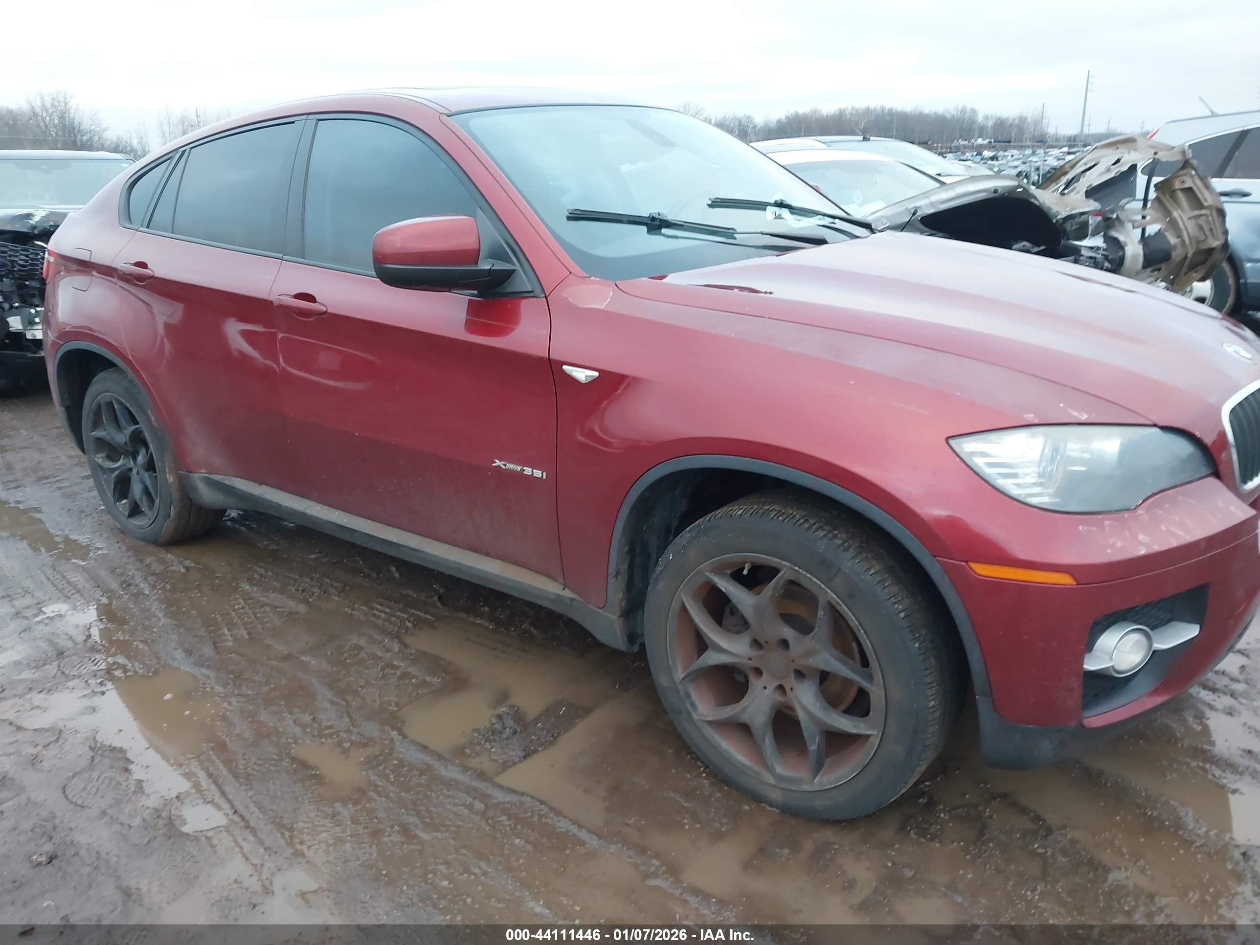 2012 Bmw X6 Xdrive35i Бордовый vin: 5UXFG2C59CLX09990