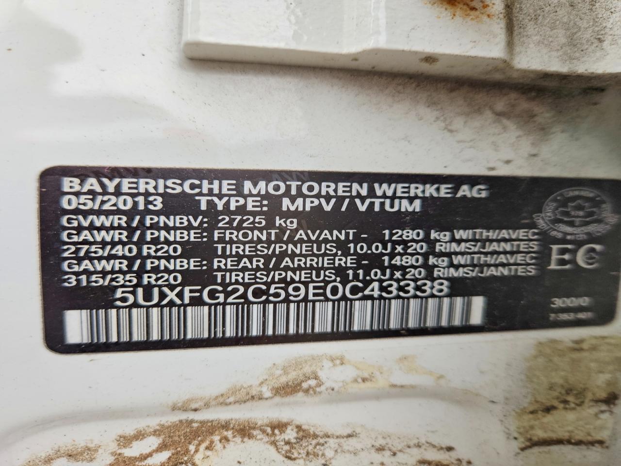 2014 Bmw X6 Xdrive35i White vin: 5UXFG2C59E0C43338