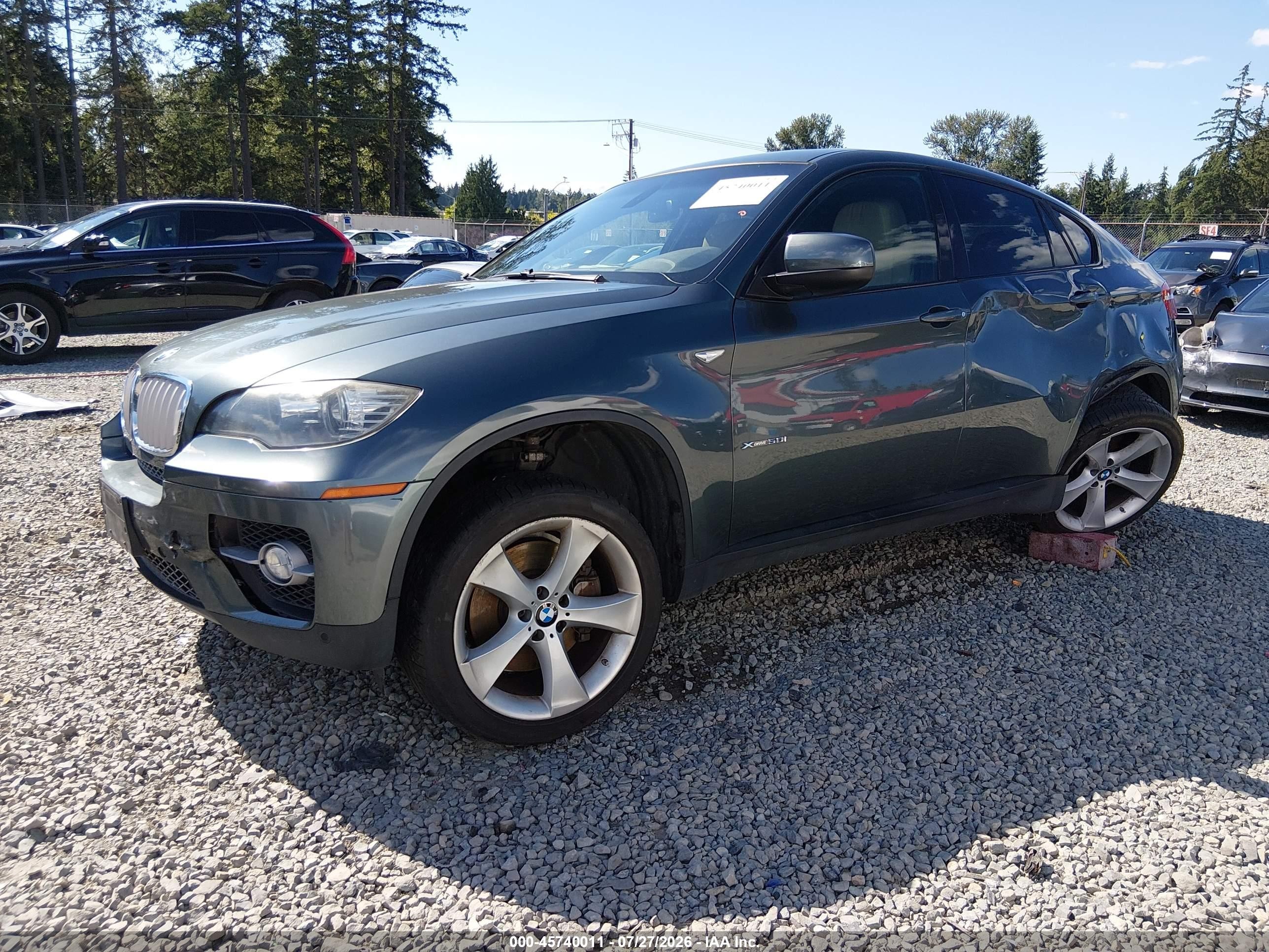 2009 Bmw X6 Xdrive50i Gray vin: 5UXFG83529LZ93121