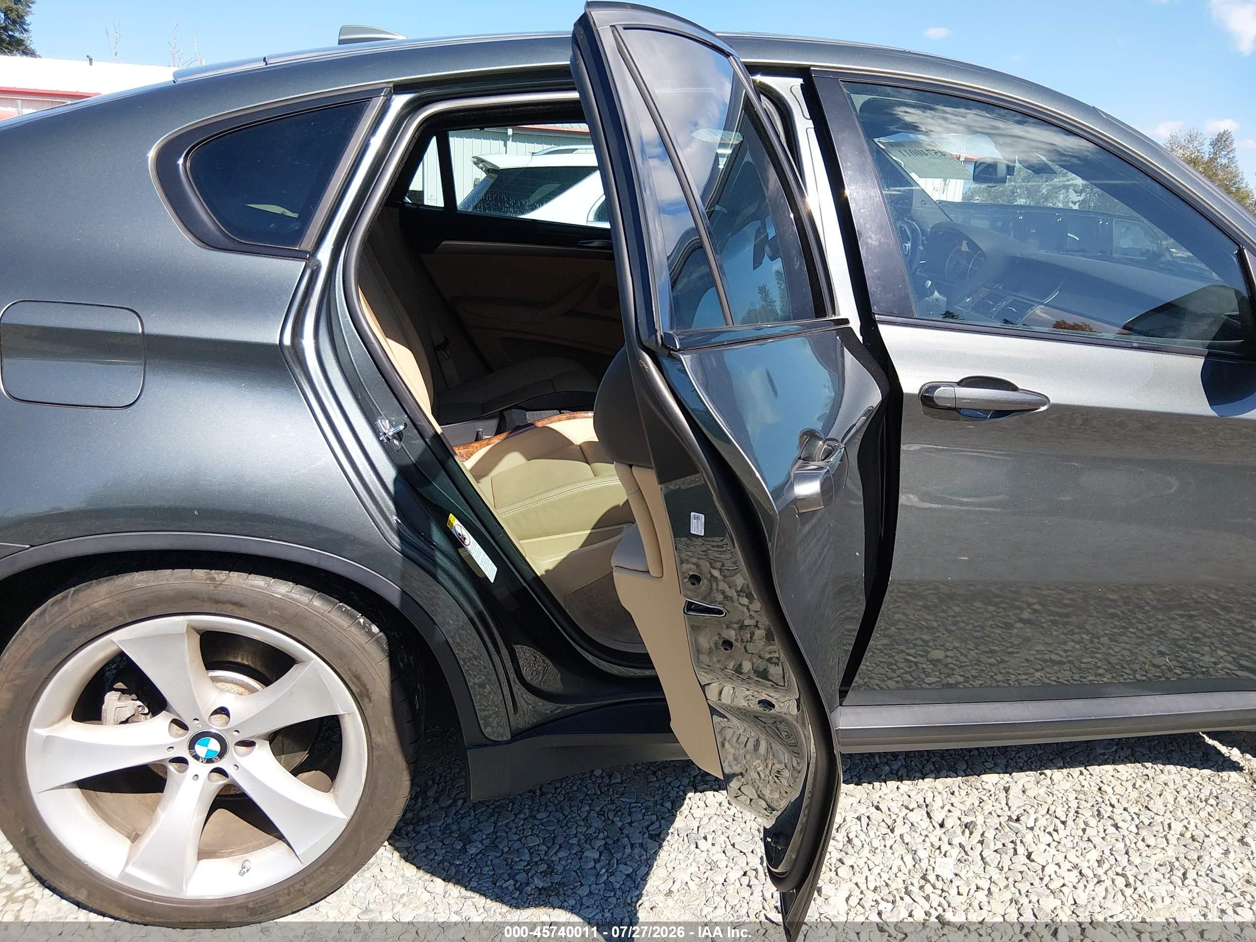2009 Bmw X6 Xdrive50i Gray vin: 5UXFG83529LZ93121