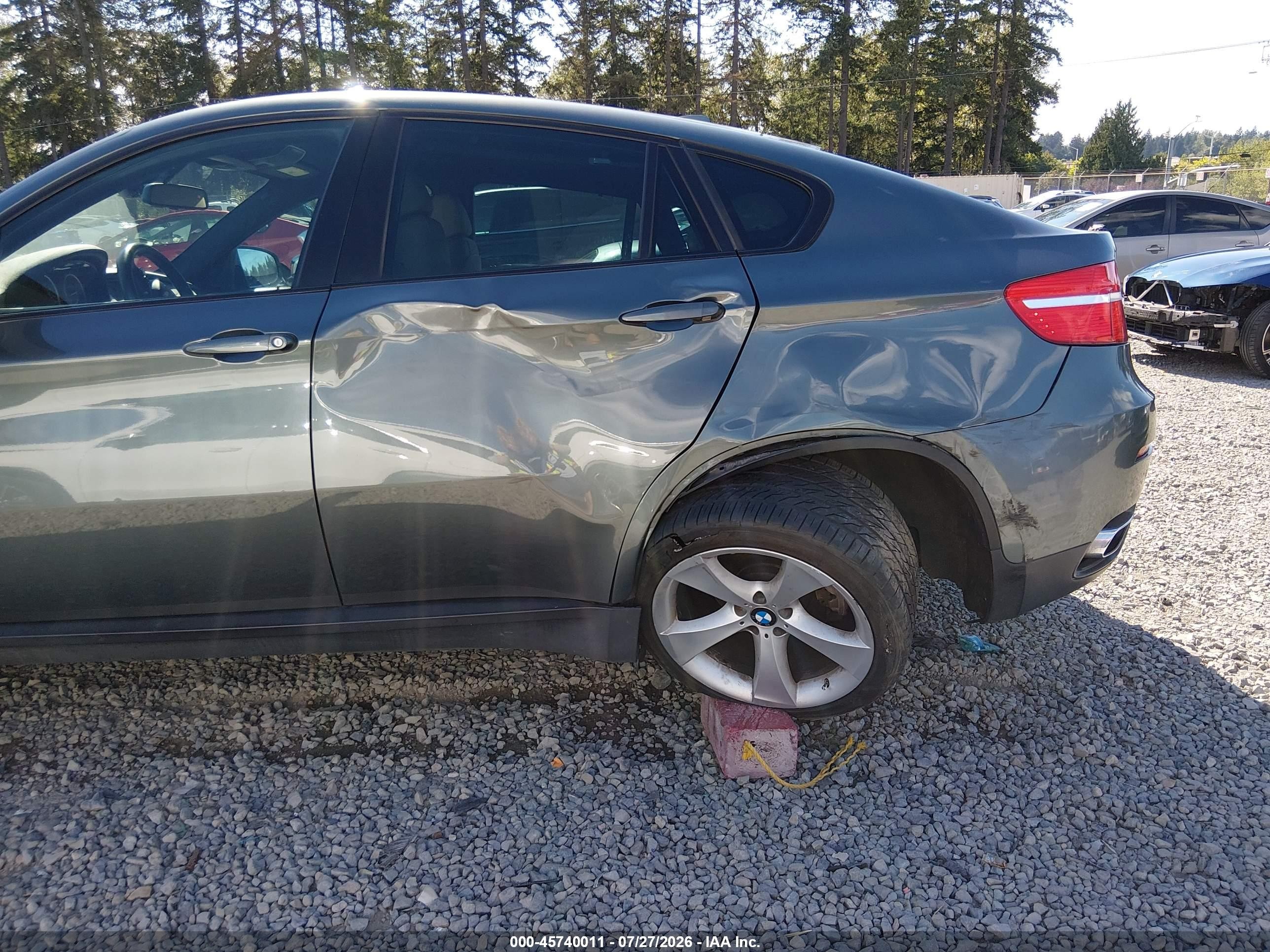 2009 Bmw X6 Xdrive50i Gray vin: 5UXFG83529LZ93121