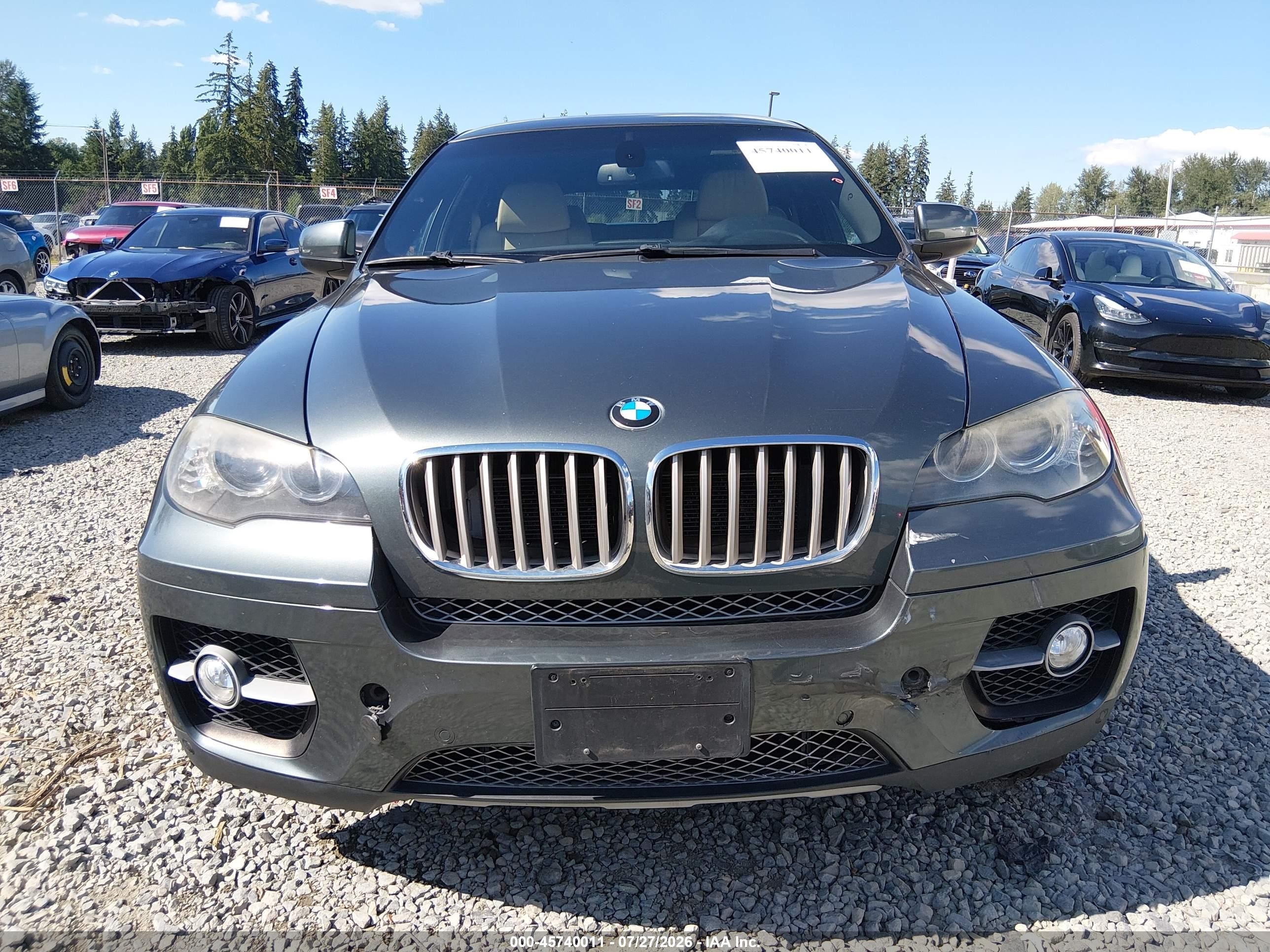 2009 Bmw X6 Xdrive50i Gray vin: 5UXFG83529LZ93121