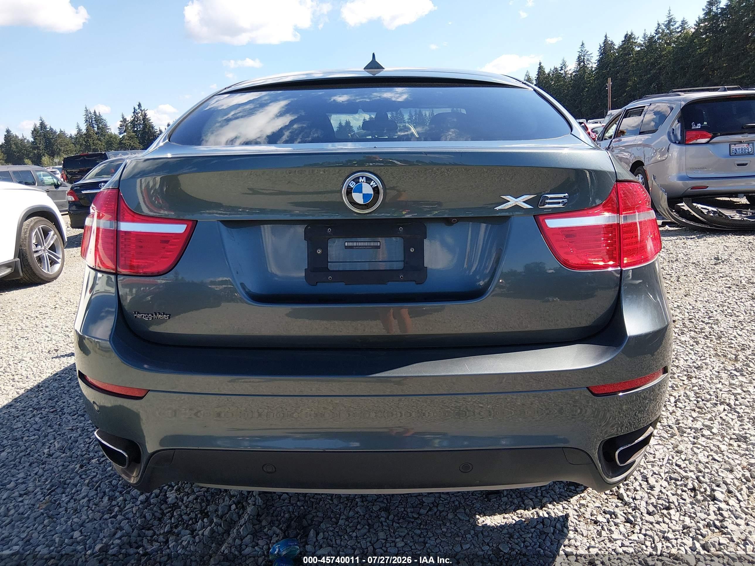 2009 Bmw X6 Xdrive50i Gray vin: 5UXFG83529LZ93121
