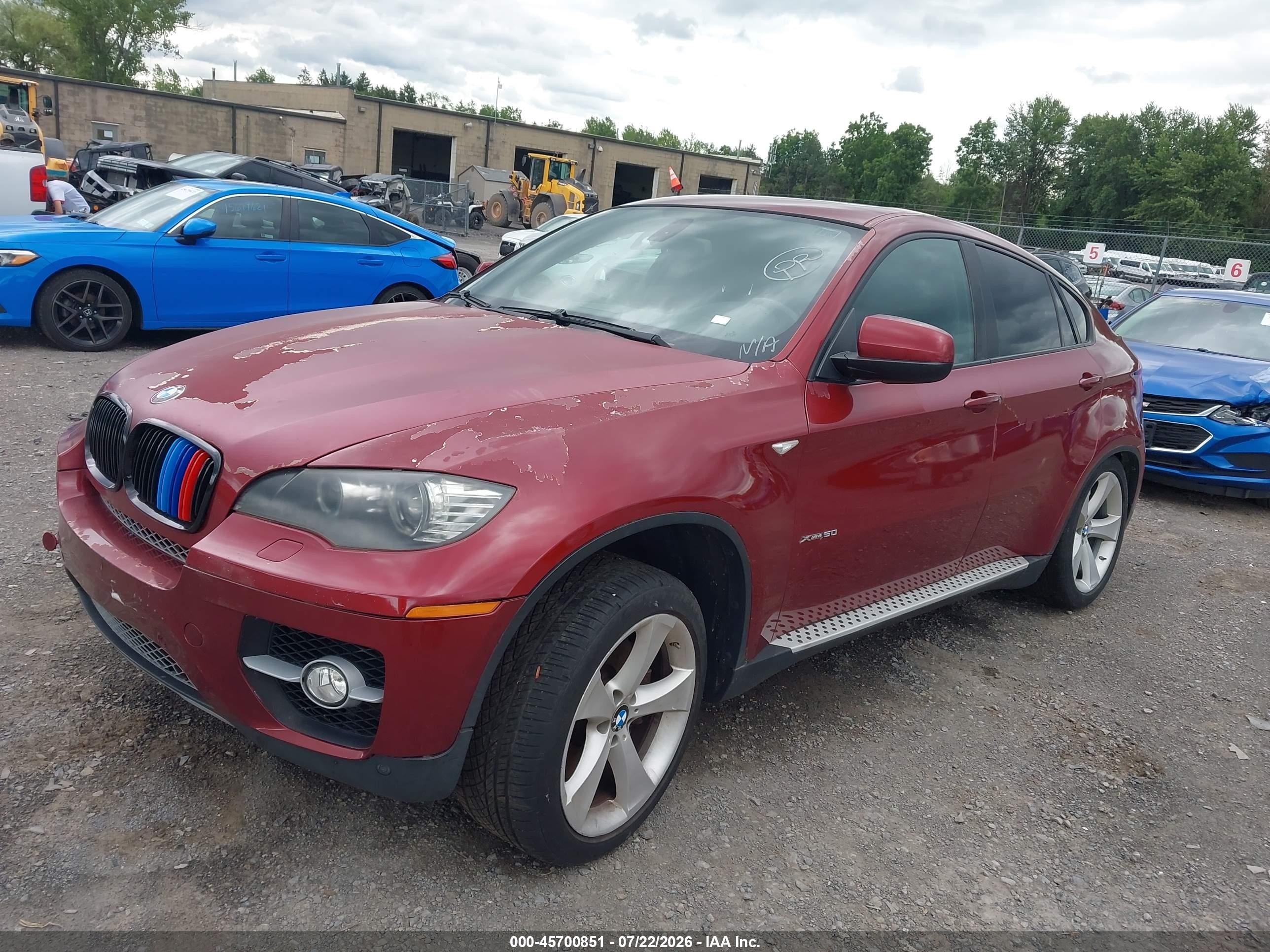 2009 Bmw X6 Xdrive50i Maroon vin: 5UXFG83539LZ94178