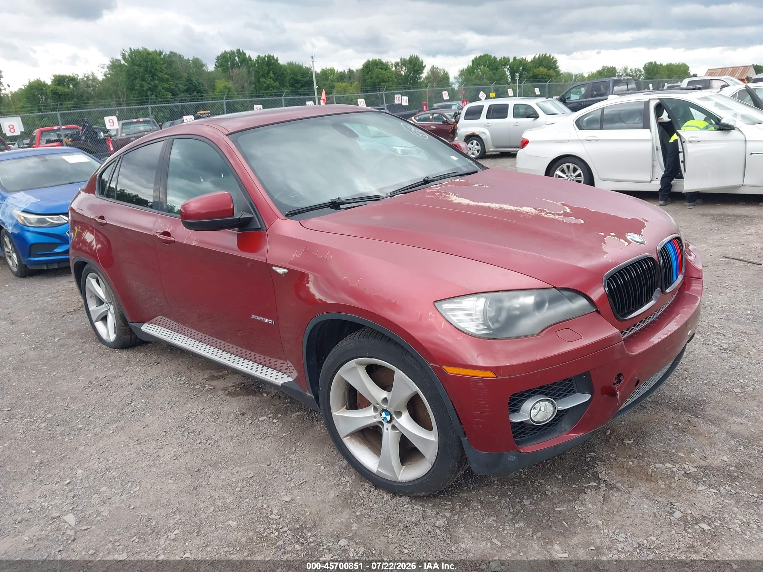 2009 Bmw X6 Xdrive50i Maroon vin: 5UXFG83539LZ94178