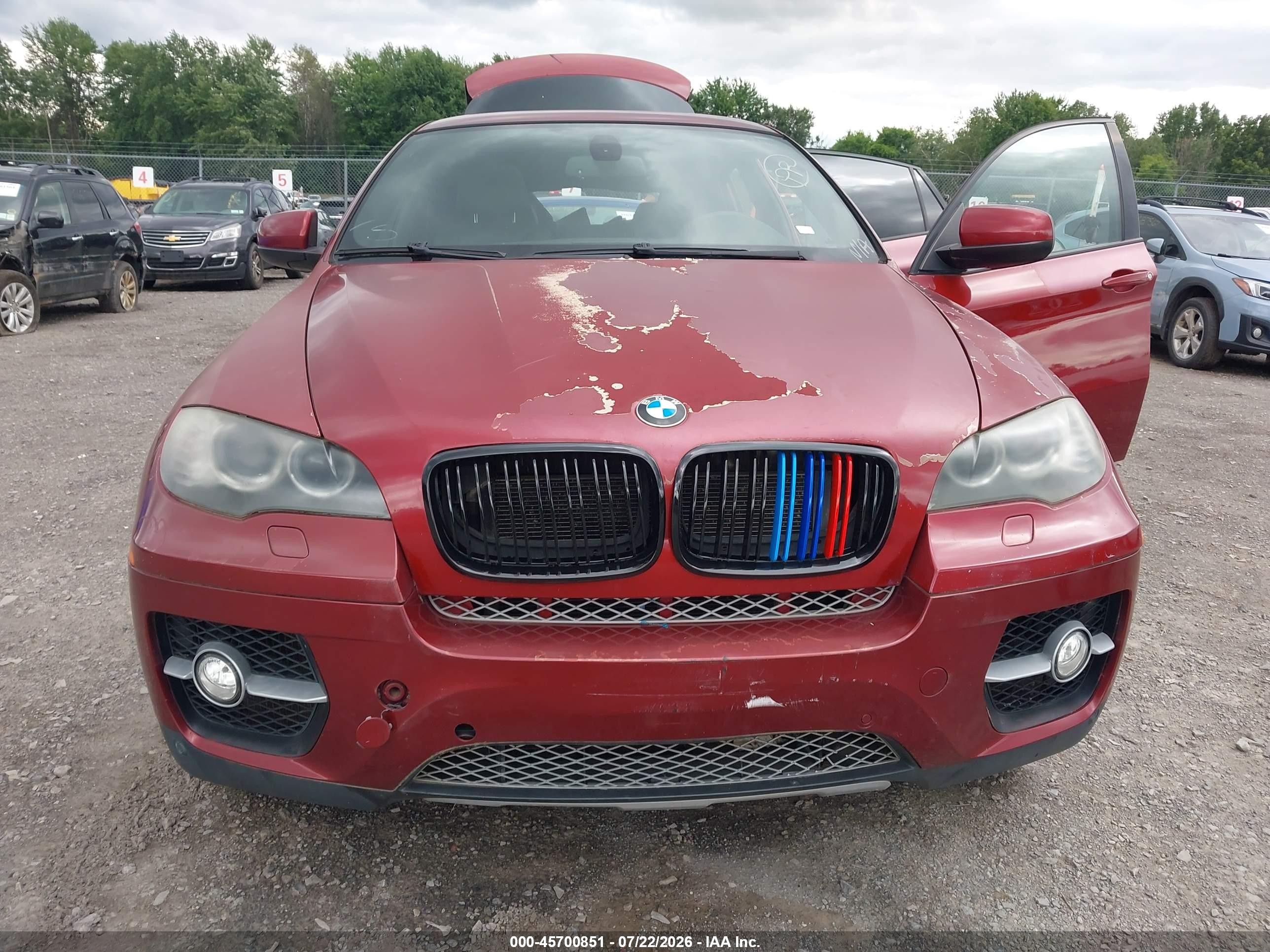 2009 Bmw X6 Xdrive50i Maroon vin: 5UXFG83539LZ94178
