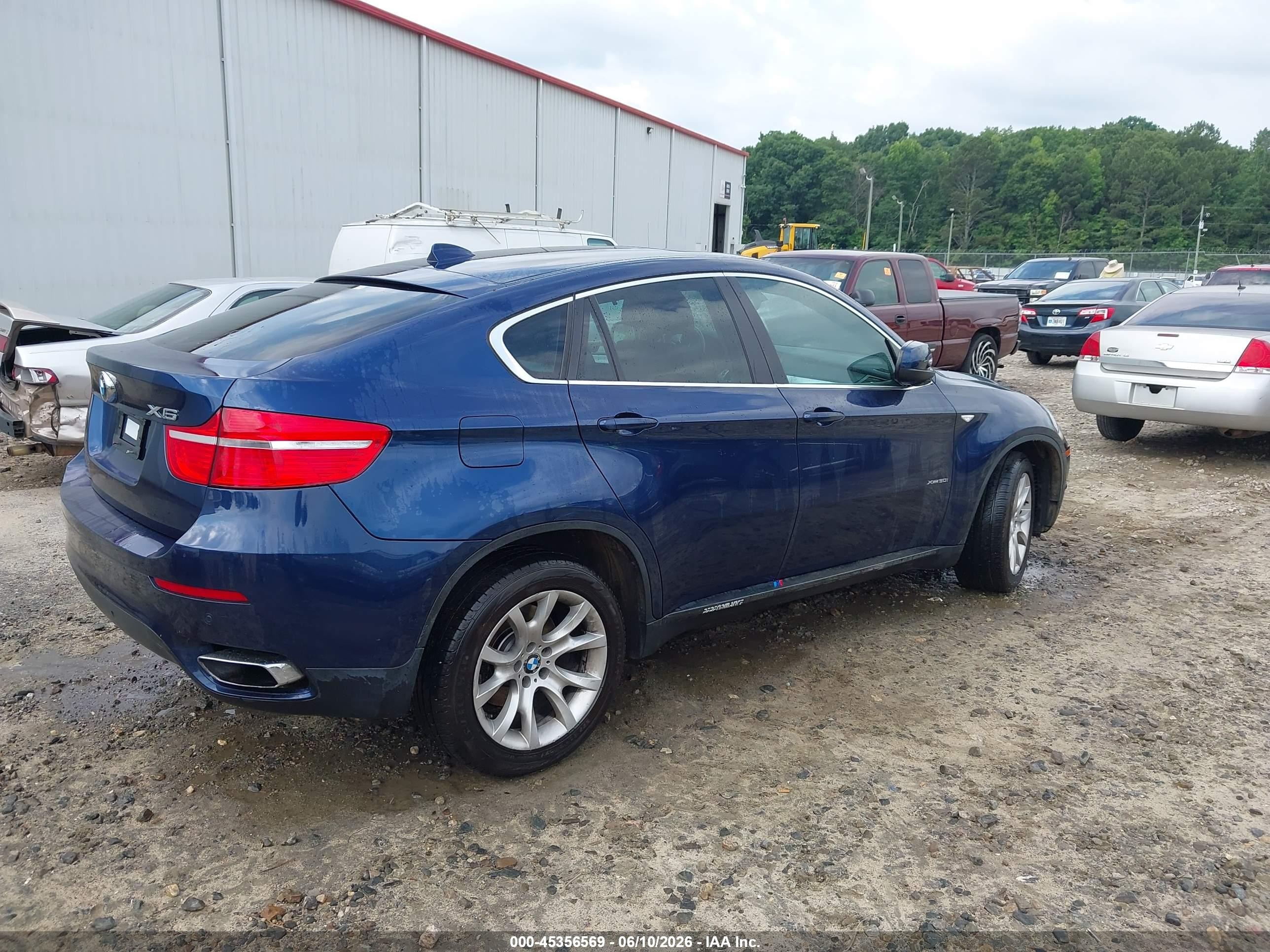 2012 Bmw X6 Xdrive50i Blue vin: 5UXFG8C56CL590475