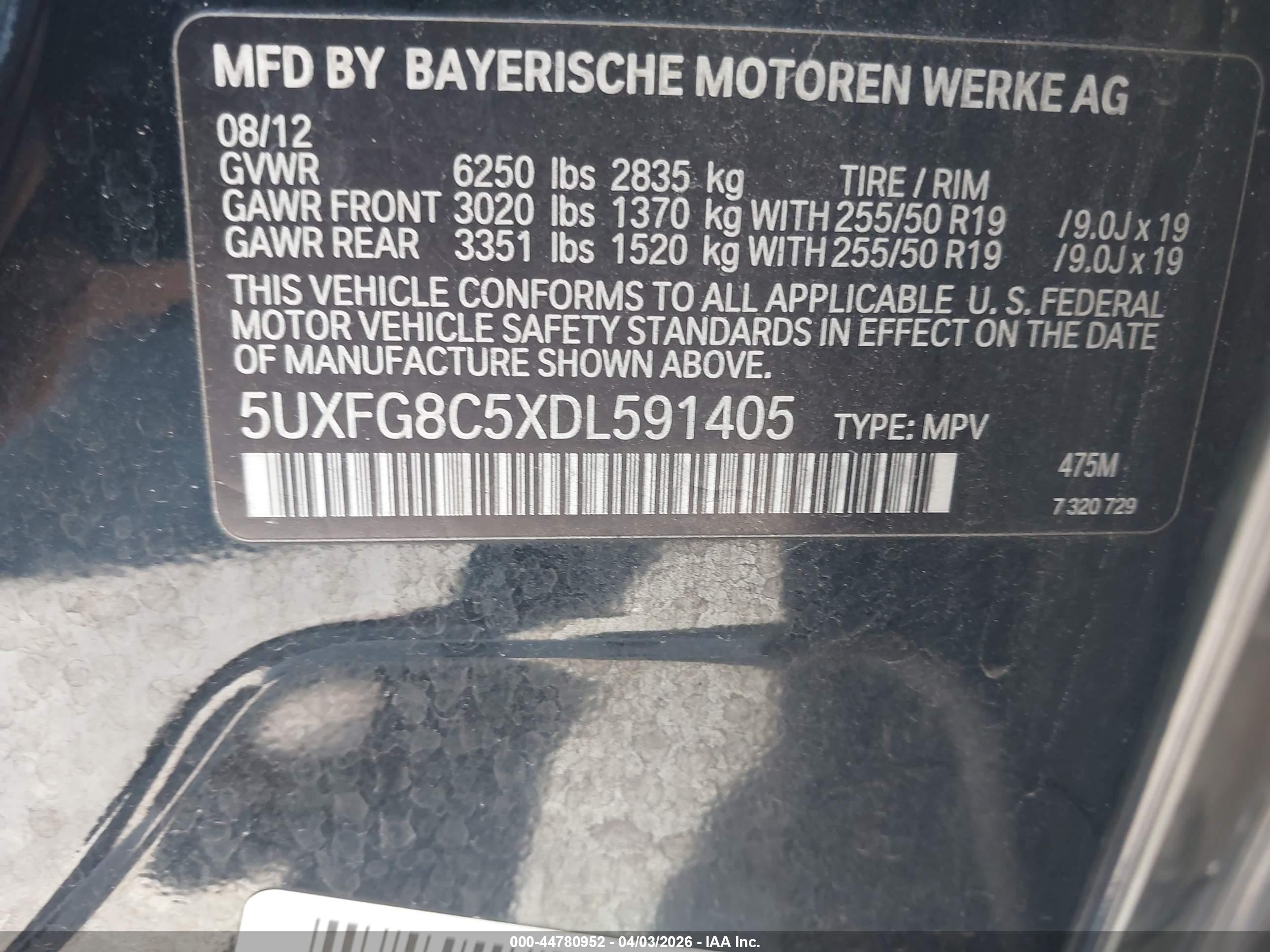 2013 Bmw X6 Xdrive50i Black vin: 5UXFG8C5XDL591405