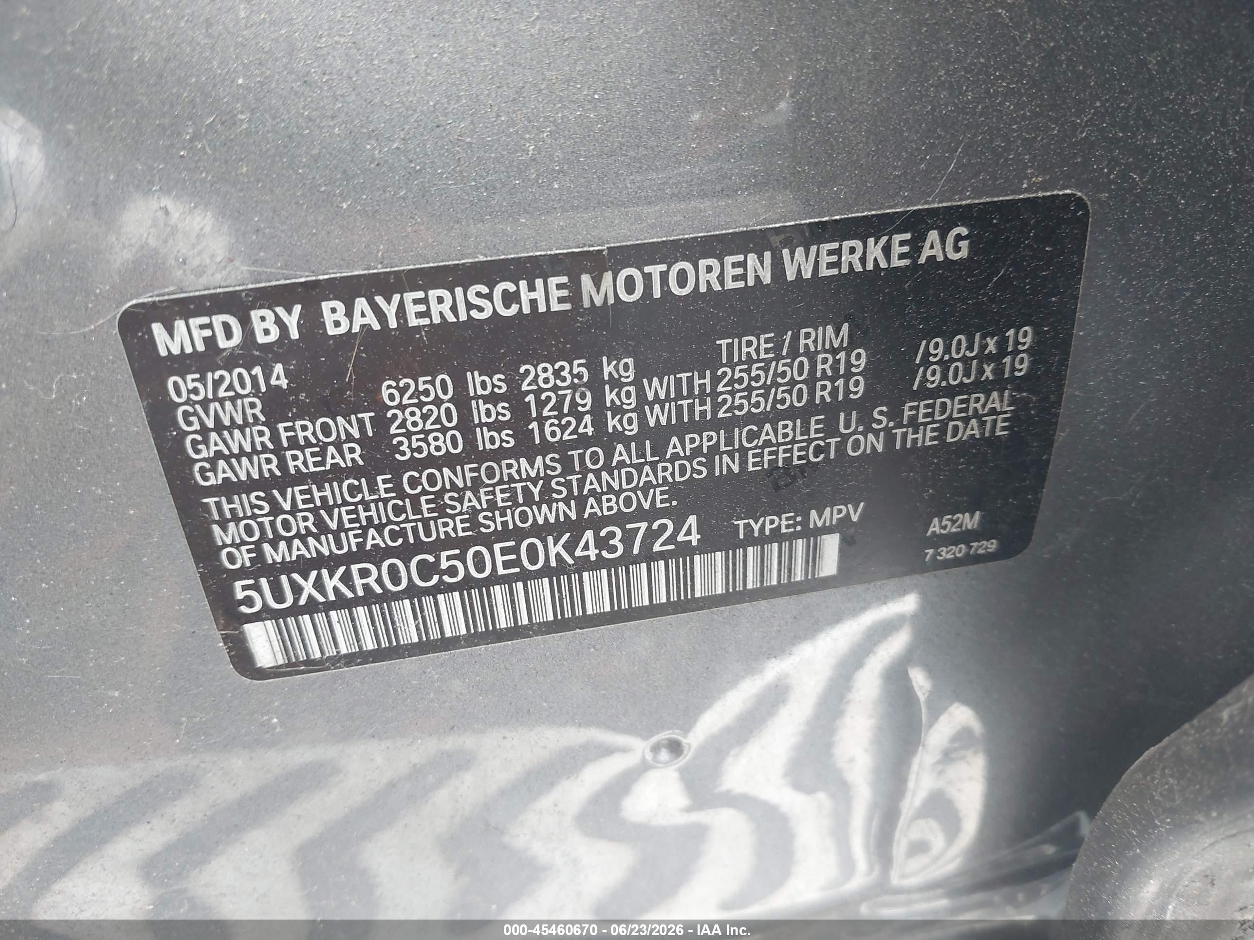 2014 Bmw X5 Xdrive35i Gray vin: 5UXKR0C50E0K43724