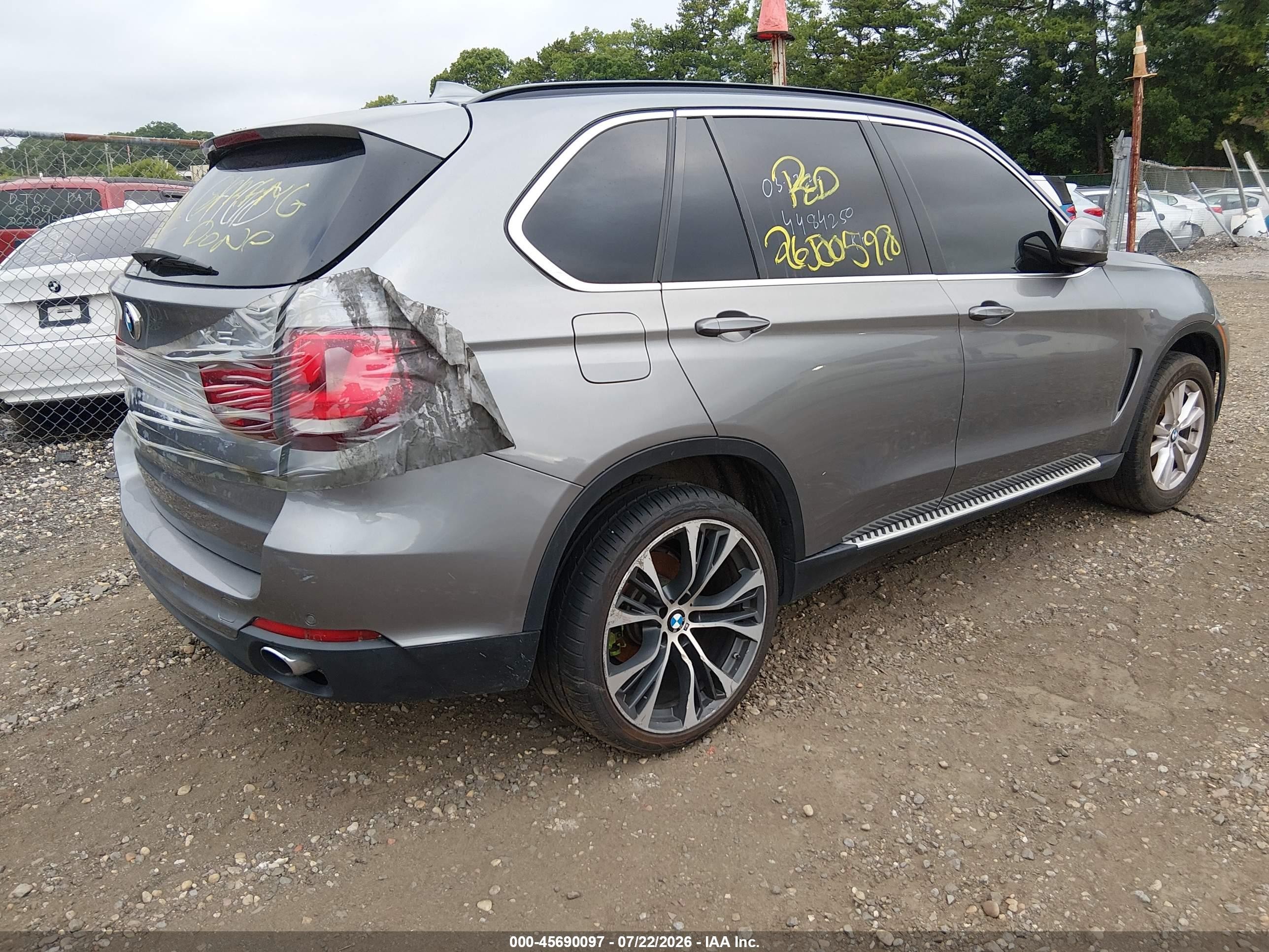 2015 Bmw X5 Xdrive35i Серый vin: 5UXKR0C50F0K66177