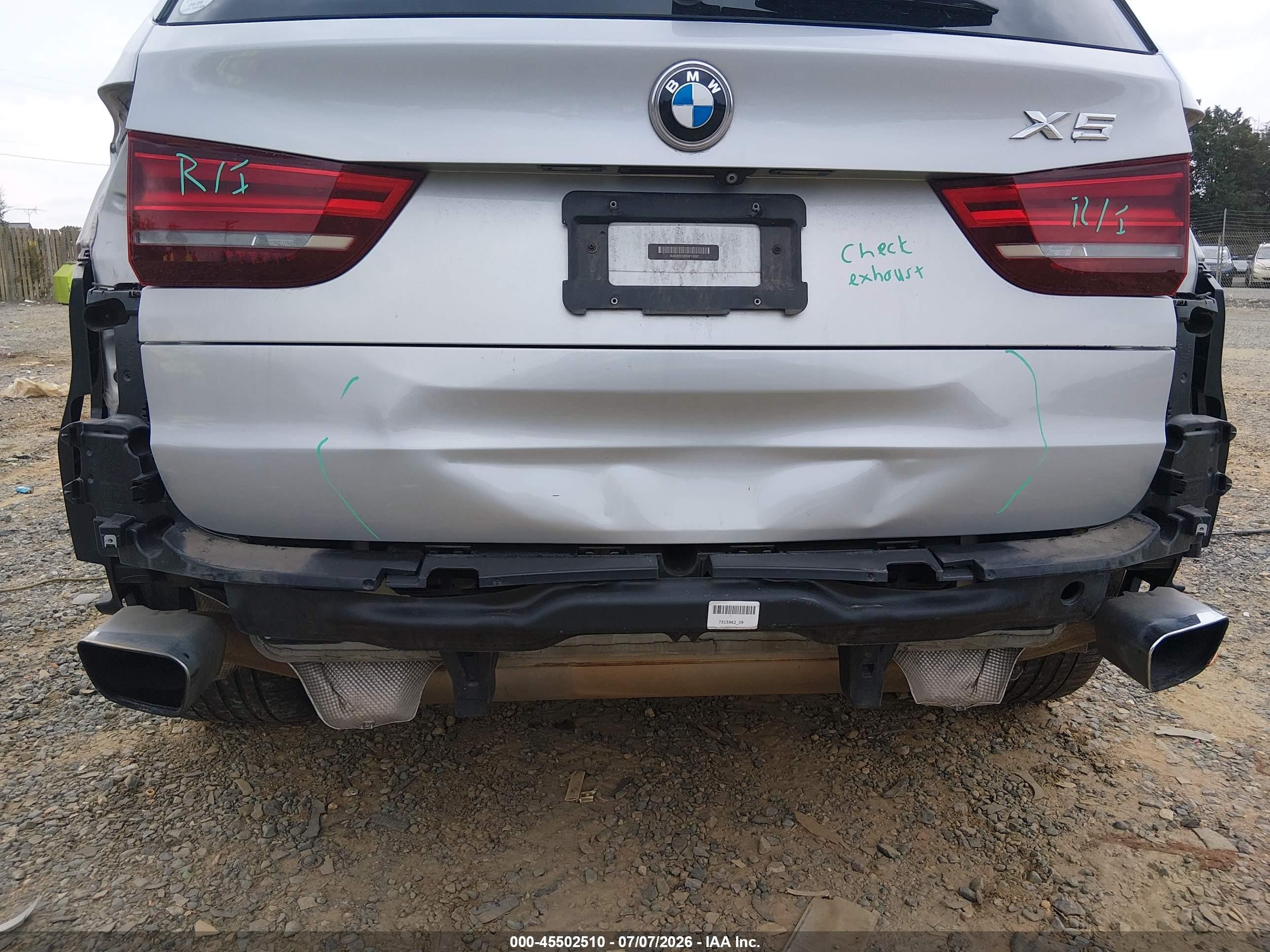 2015 Bmw X5 Xdrive35i Silver vin: 5UXKR0C50F0P15597