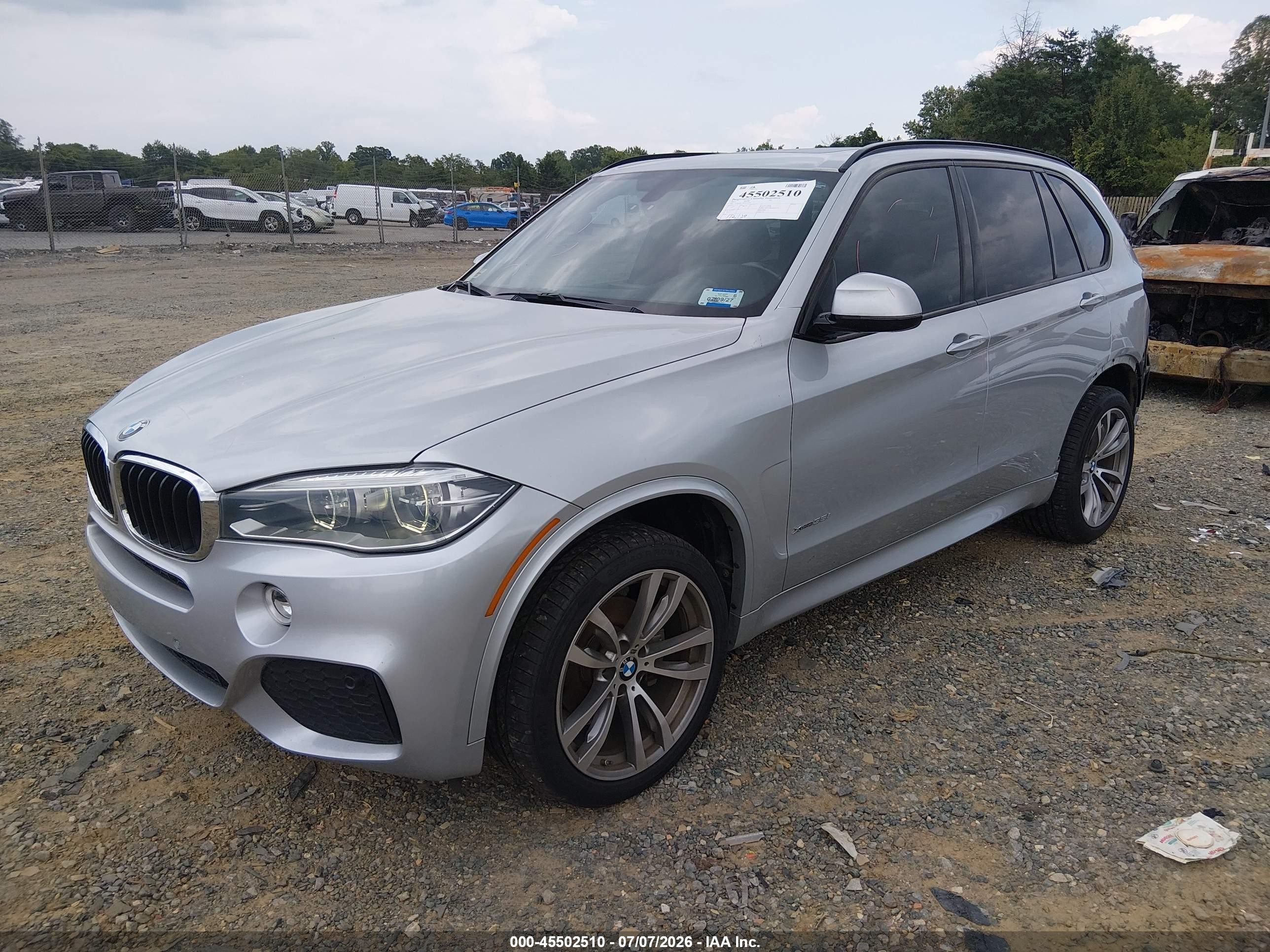 2015 Bmw X5 Xdrive35i Silver vin: 5UXKR0C50F0P15597
