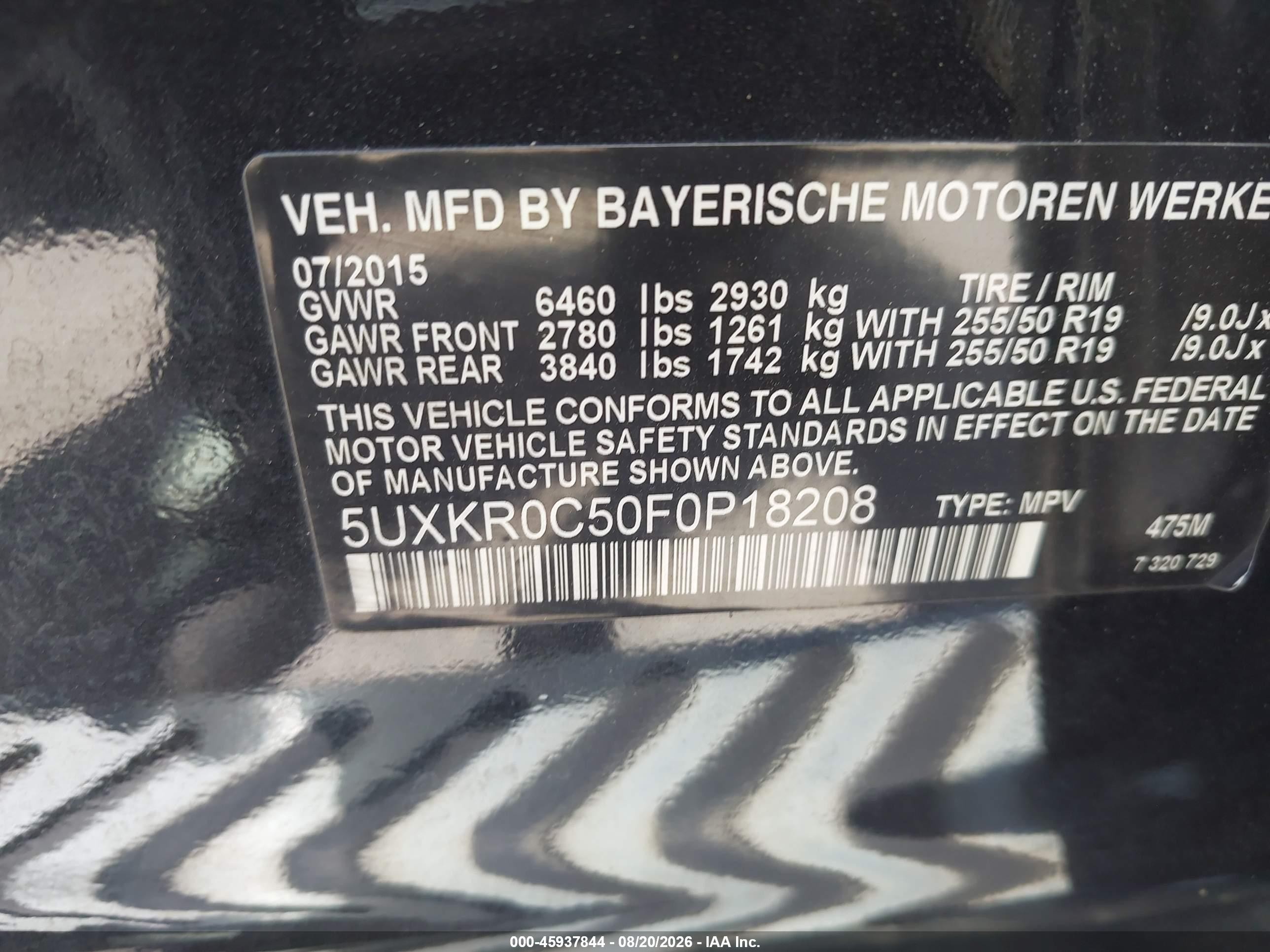 2015 Bmw X5 Xdrive35i Black vin: 5UXKR0C50F0P18208