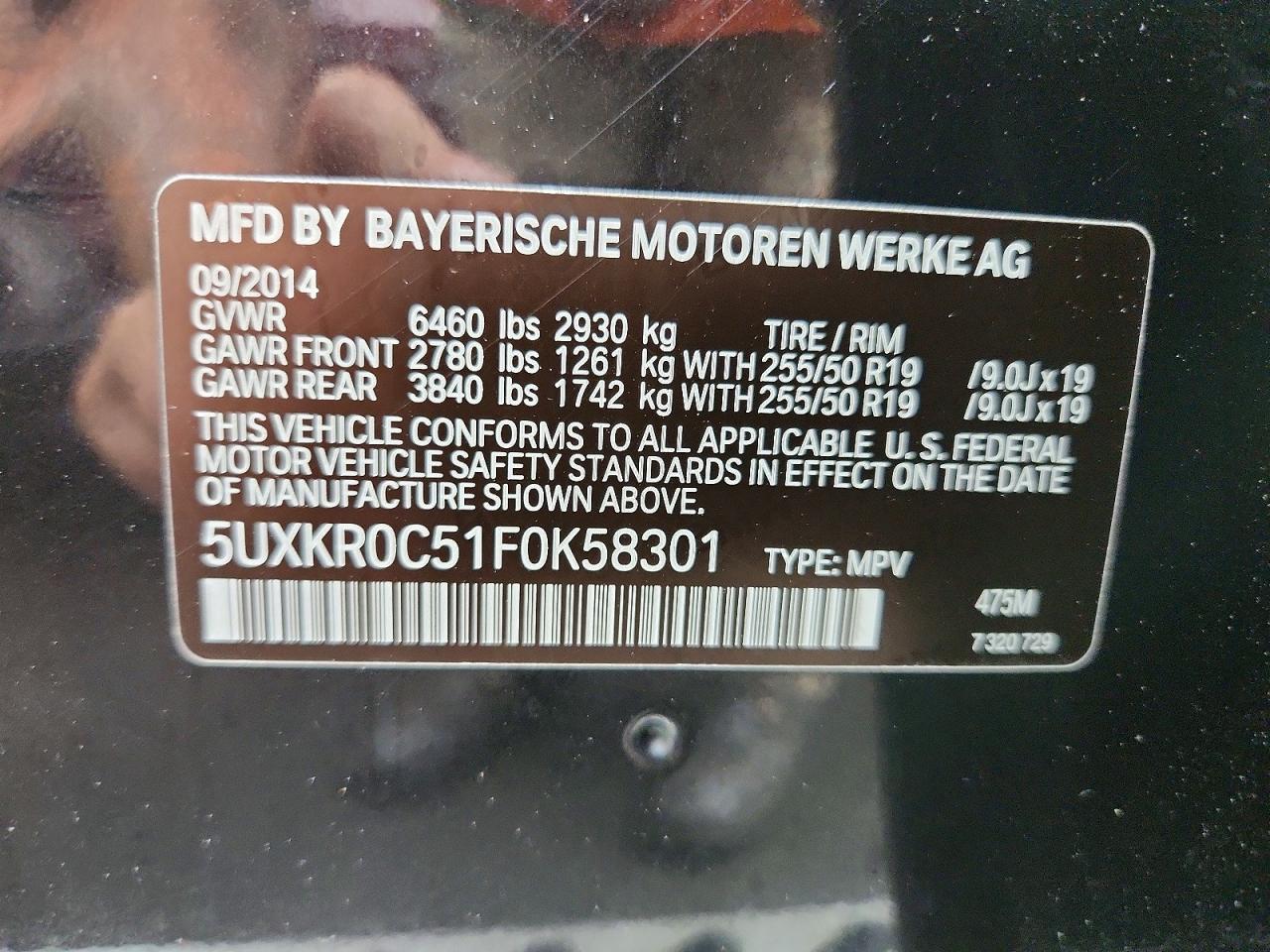 2015 Bmw X5 Xdrive35i Black vin: 5UXKR0C51F0K58301