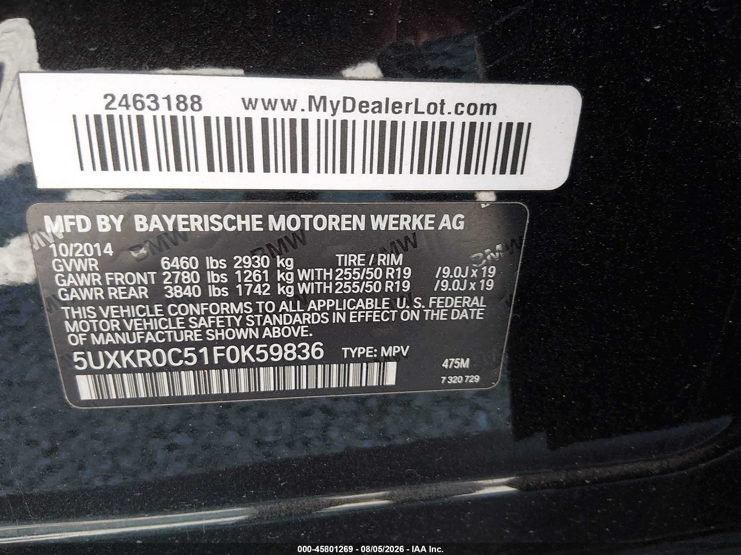 2015 Bmw X5 Xdrive35i Green vin: 5UXKR0C51F0K59836