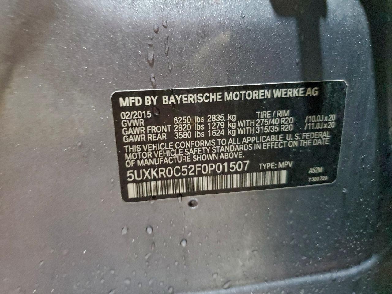 2015 Bmw X5 Xdrive35i Gray vin: 5UXKR0C52F0P01507