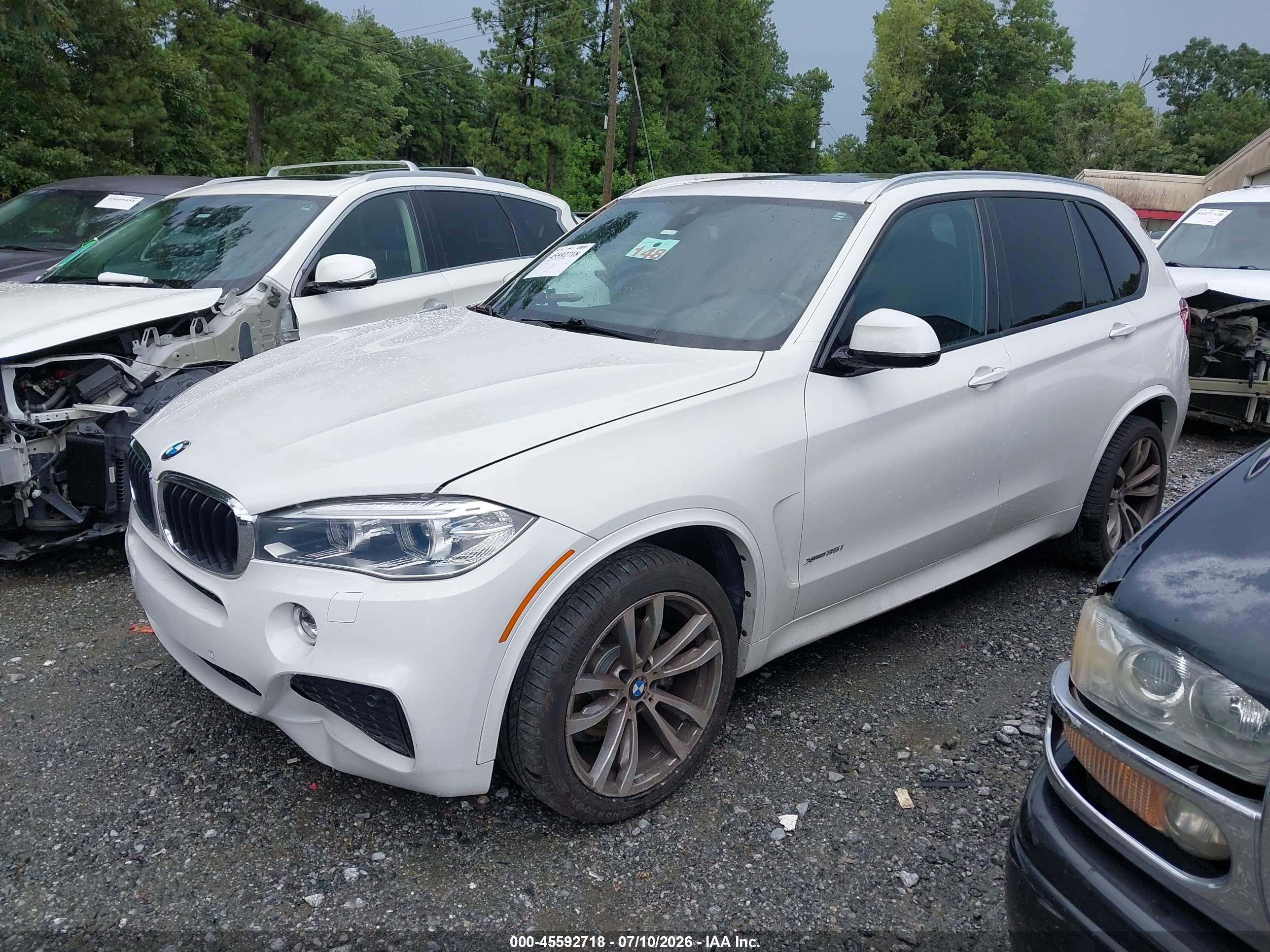 2015 Bmw X5 Xdrive35i White vin: 5UXKR0C52F0P08070