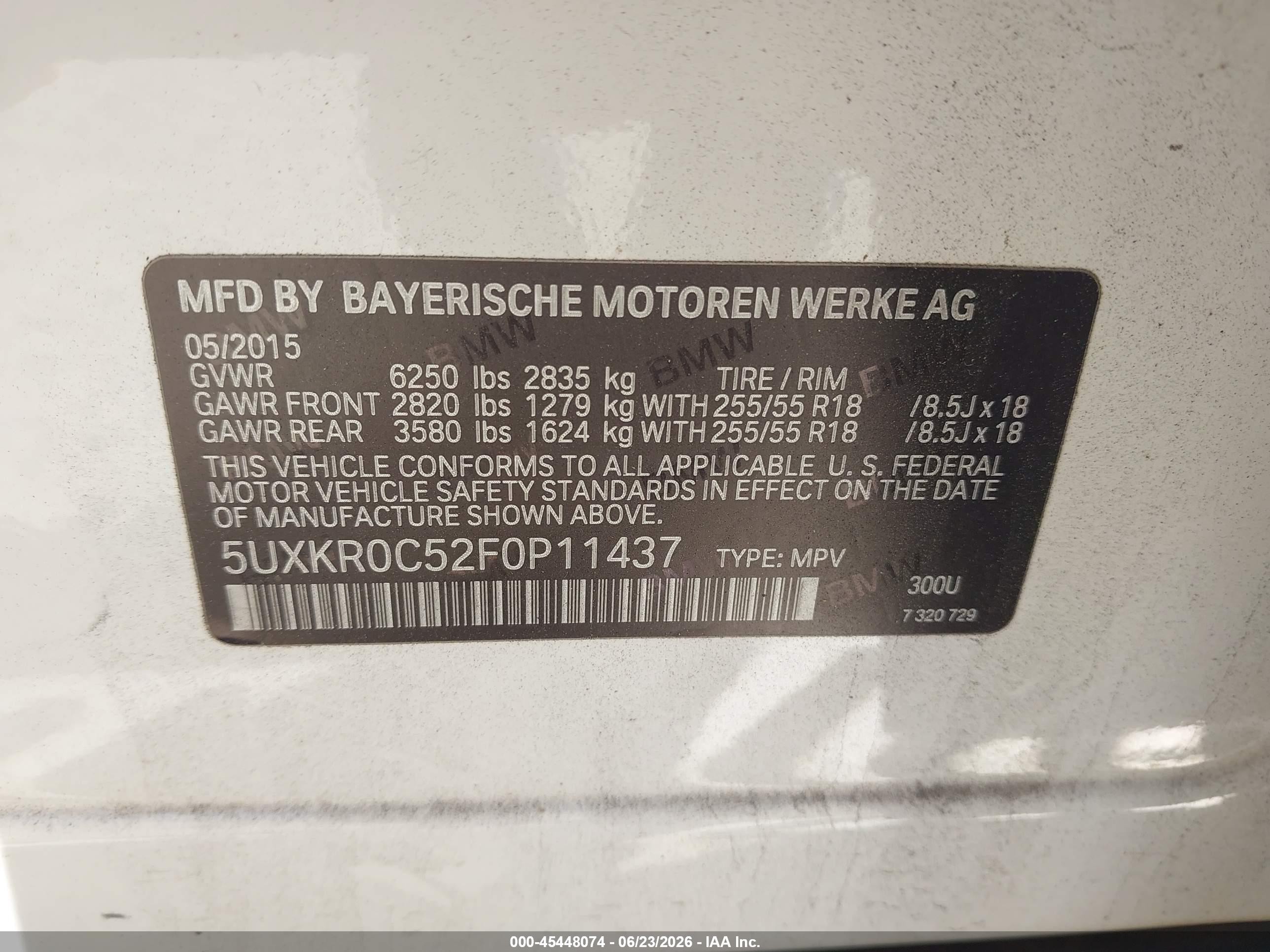 2015 Bmw X5 Xdrive35i White vin: 5UXKR0C52F0P11437