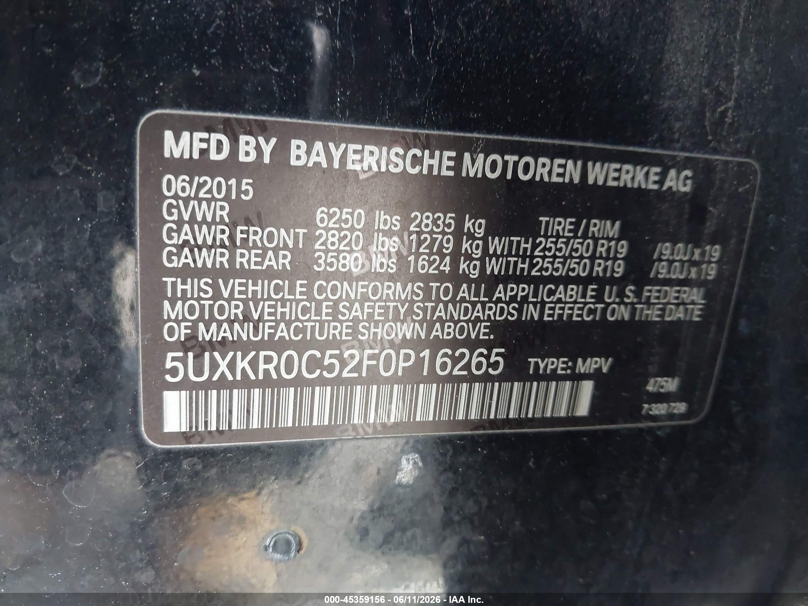 2015 Bmw X5 Xdrive35i Black vin: 5UXKR0C52F0P16265