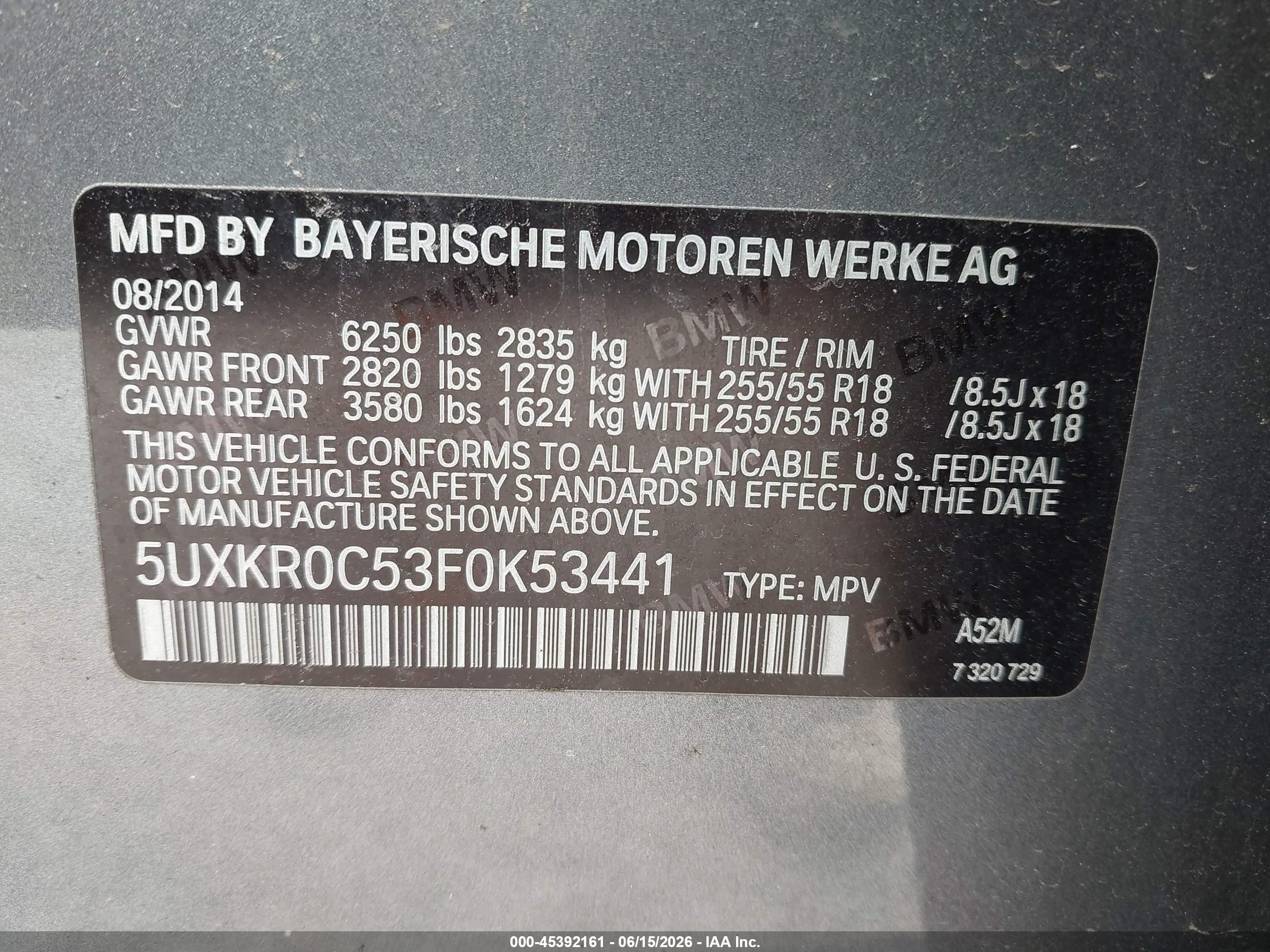 2015 Bmw X5 Xdrive35i Gray vin: 5UXKR0C53F0K53441
