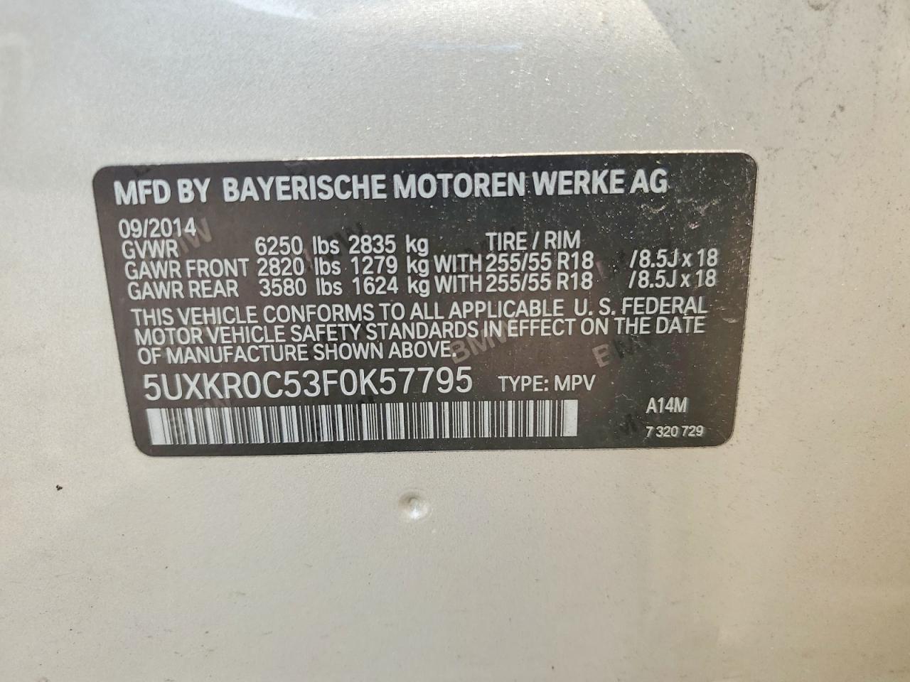 2015 Bmw X5 Xdrive35i Silver vin: 5UXKR0C53F0K57795