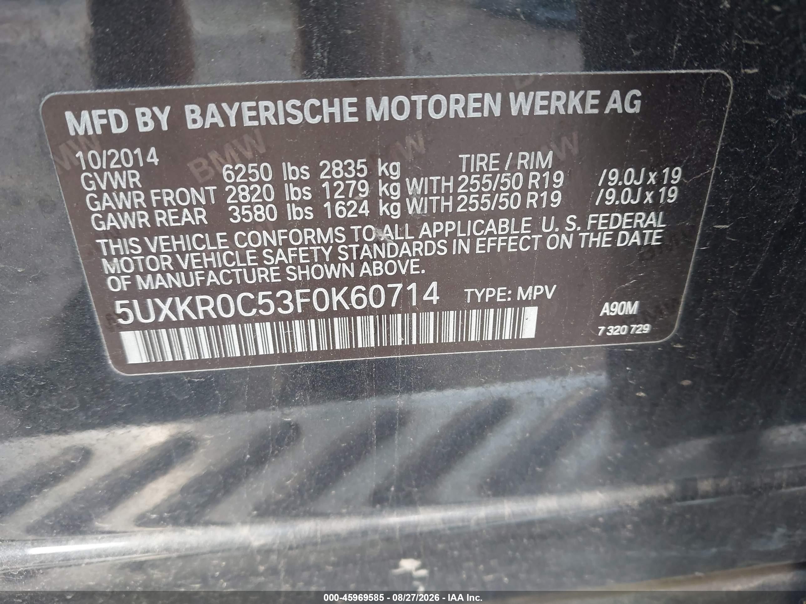 2015 Bmw X5 Xdrive35i Gray vin: 5UXKR0C53F0K60714