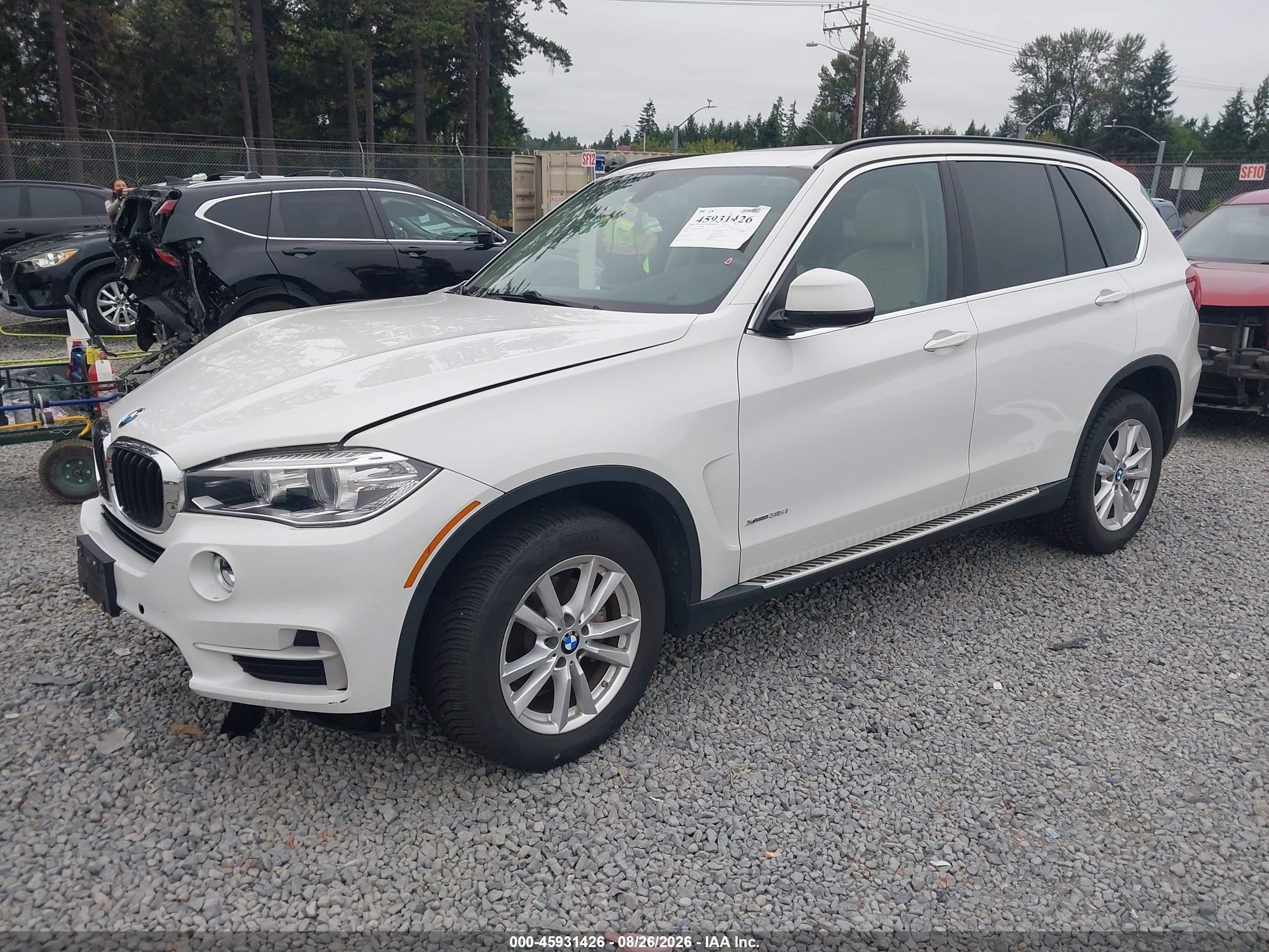 2015 Bmw X5 Xdrive35i White vin: 5UXKR0C53F0K62284