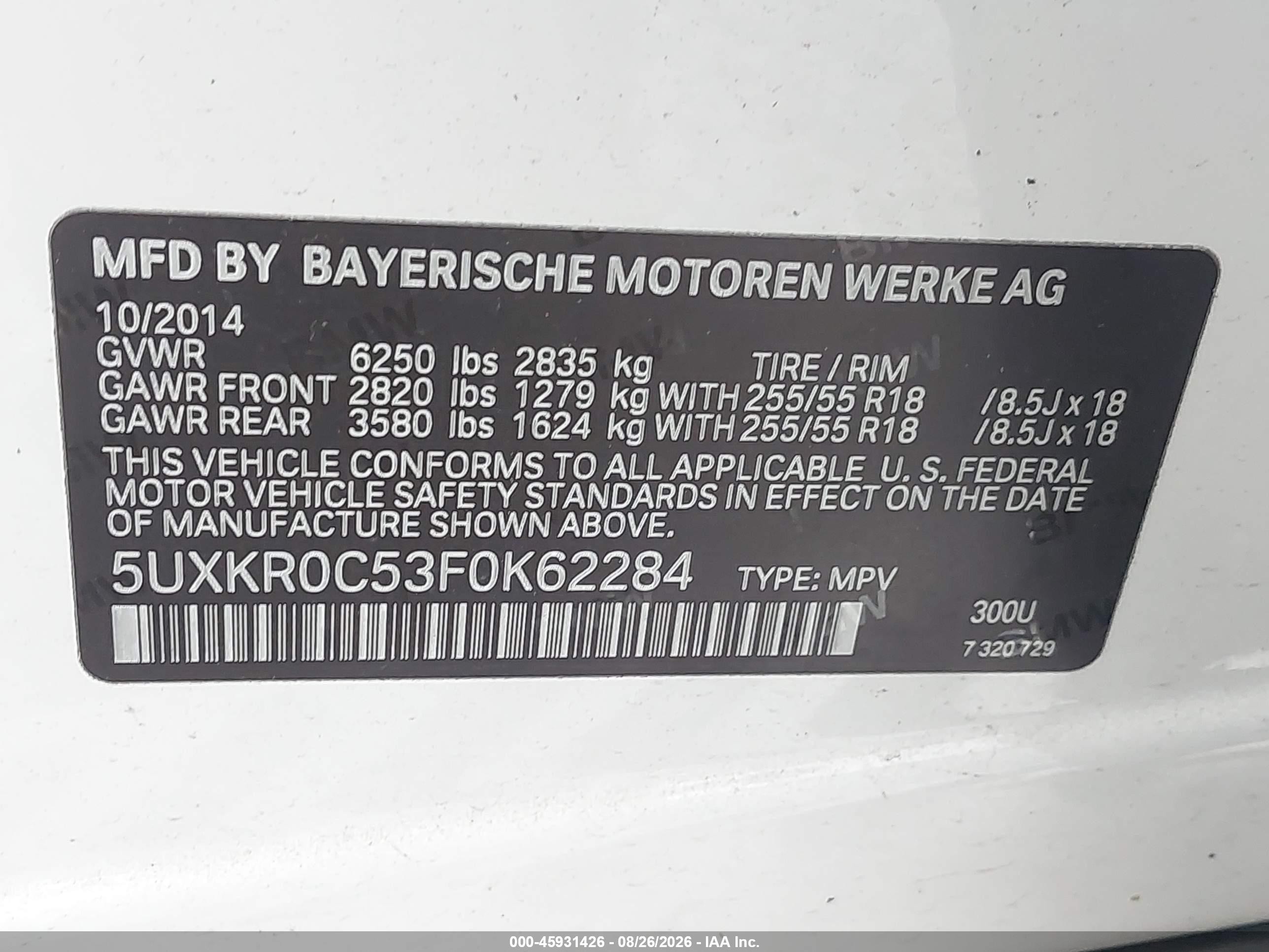 2015 Bmw X5 Xdrive35i White vin: 5UXKR0C53F0K62284