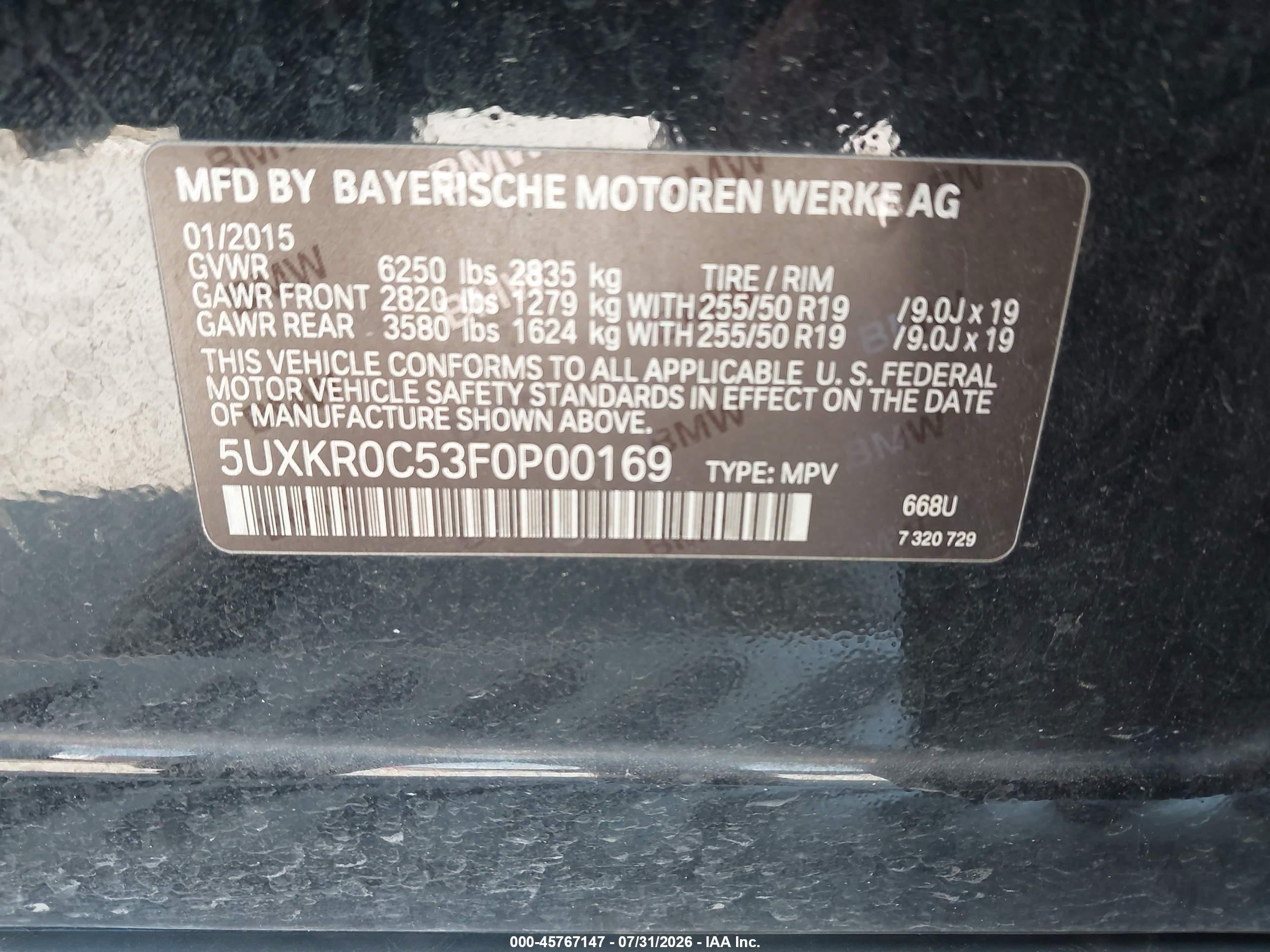 2015 Bmw X5 Xdrive35i Black vin: 5UXKR0C53F0P00169