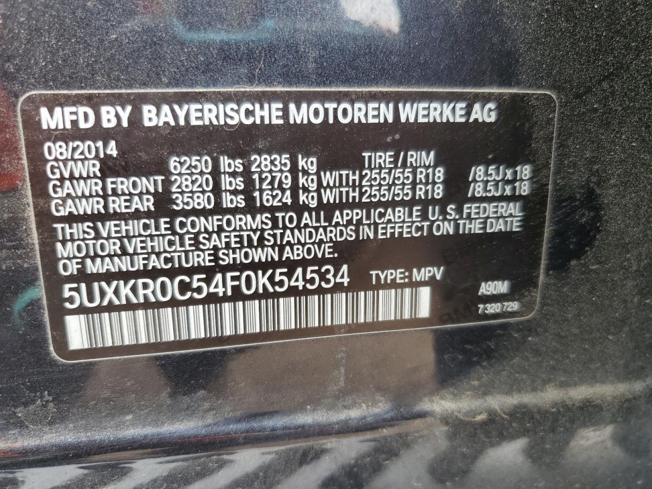 2015 Bmw X5 Xdrive35i Charcoal vin: 5UXKR0C54F0K54534