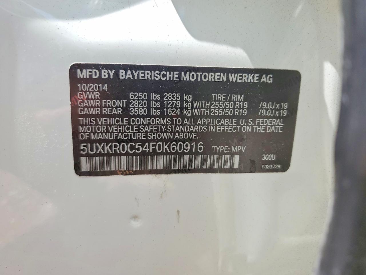 2015 Bmw X5 Xdrive35i White vin: 5UXKR0C54F0K60916