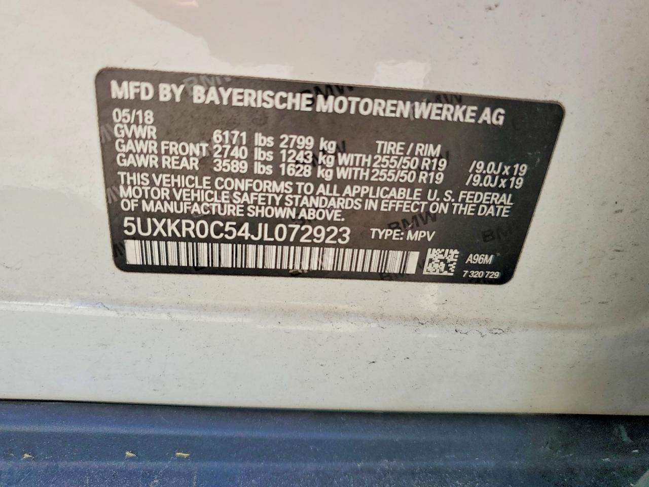2018 Bmw X5 Xdrive35i White vin: 5UXKR0C54JL072923
