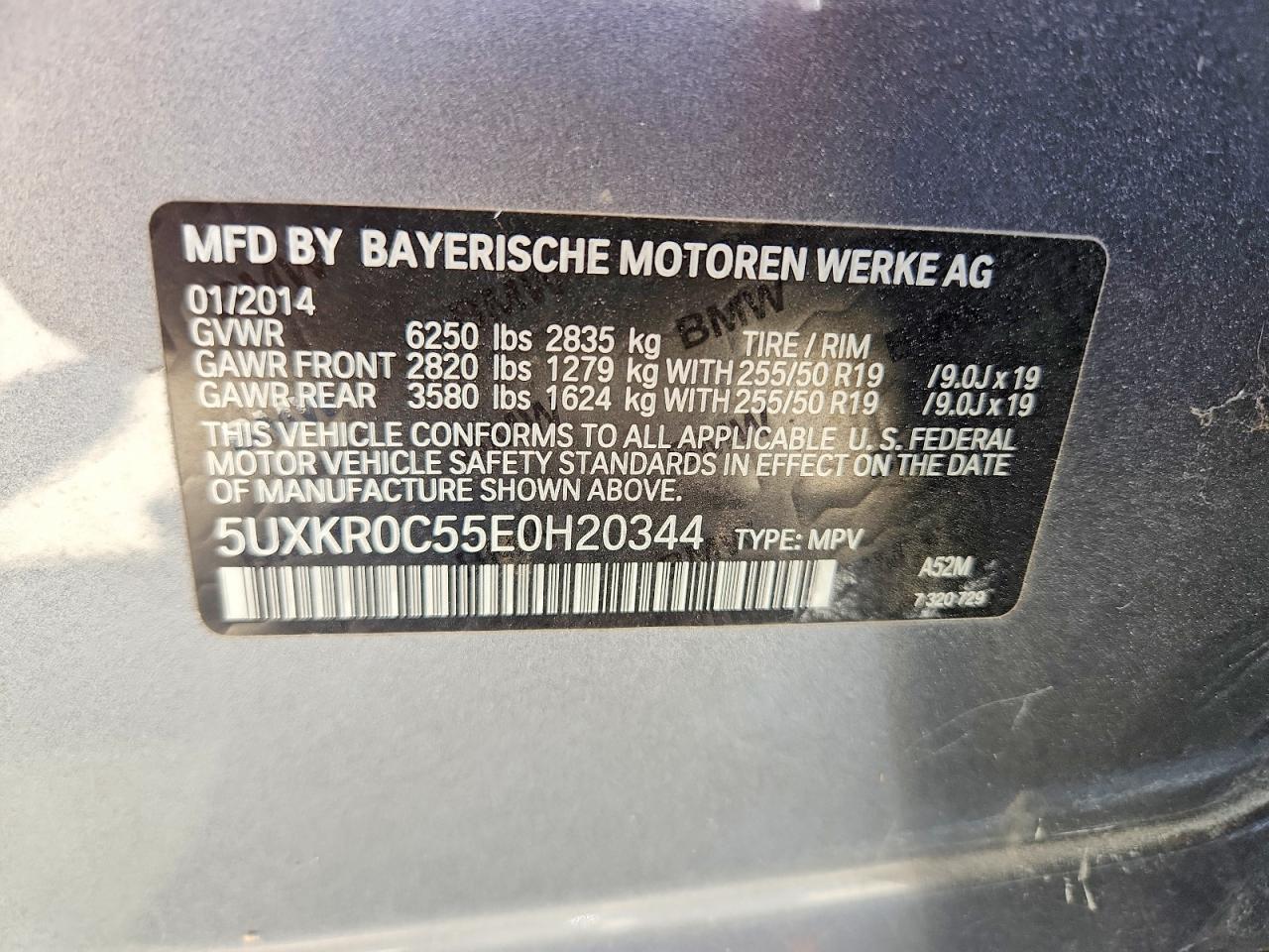 2014 Bmw X5 Xdrive35i Gray vin: 5UXKR0C55E0H20344