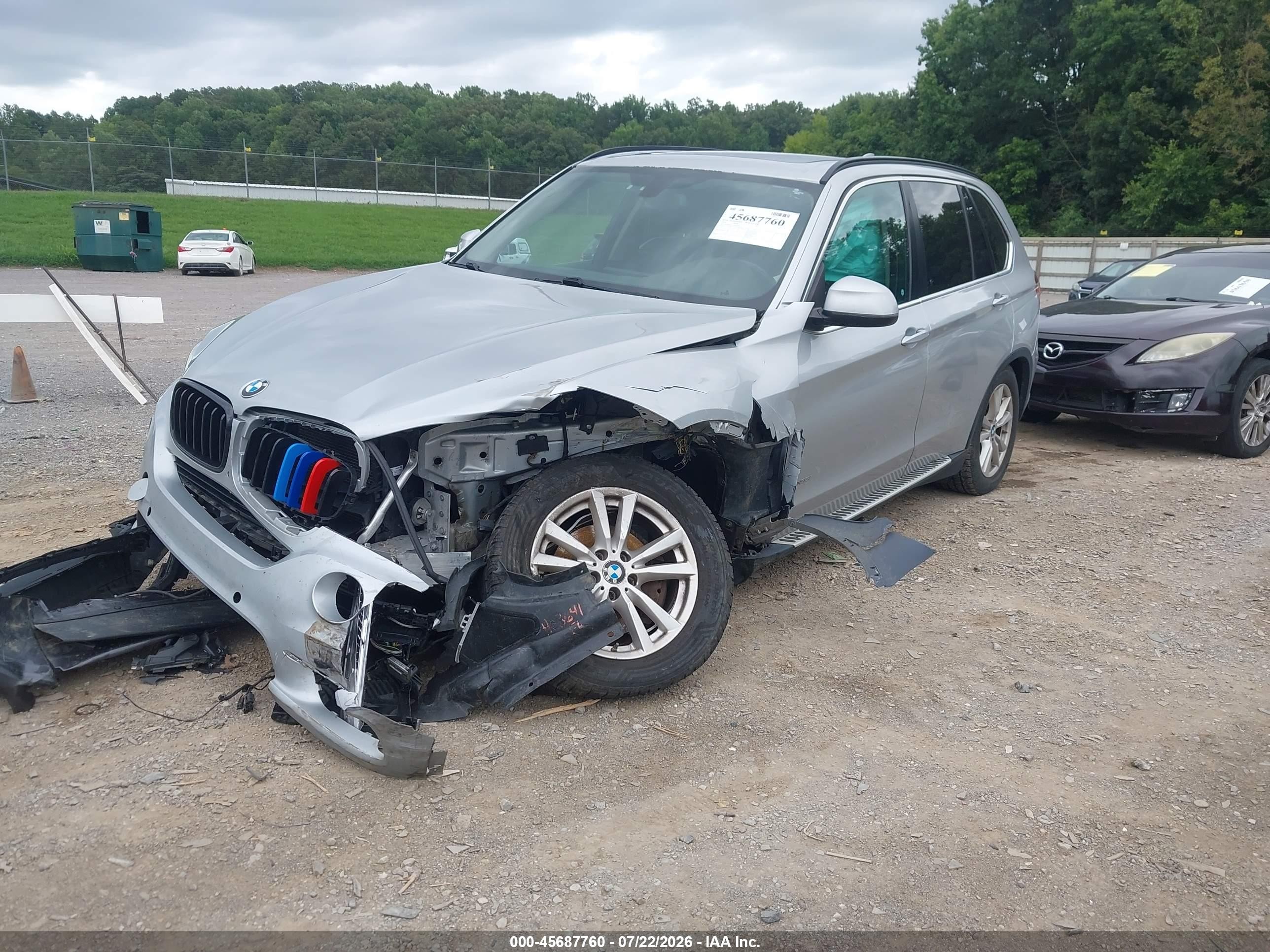 2015 Bmw X5 Xdrive35i Silver vin: 5UXKR0C55F0K66188