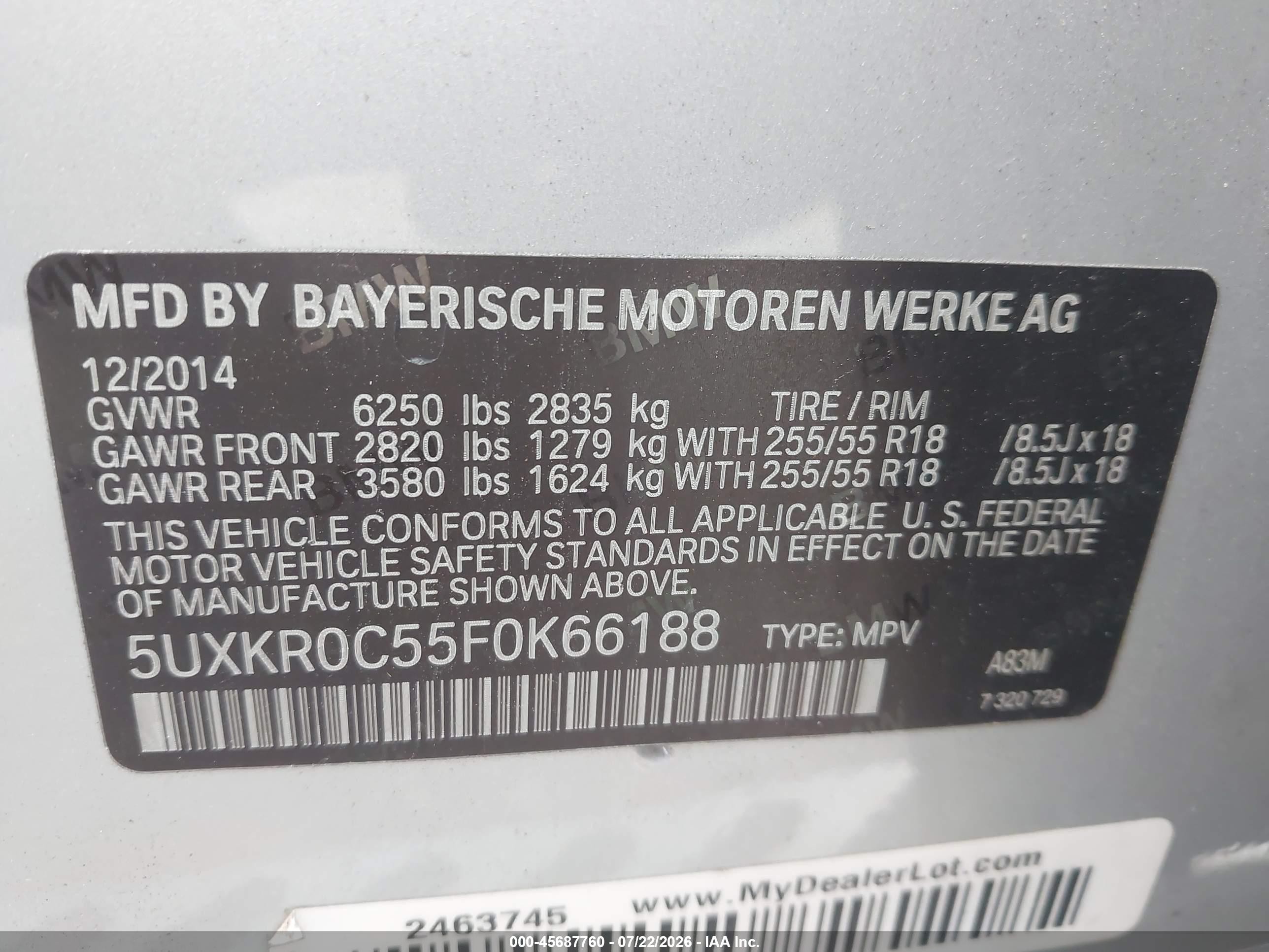 2015 Bmw X5 Xdrive35i Silver vin: 5UXKR0C55F0K66188
