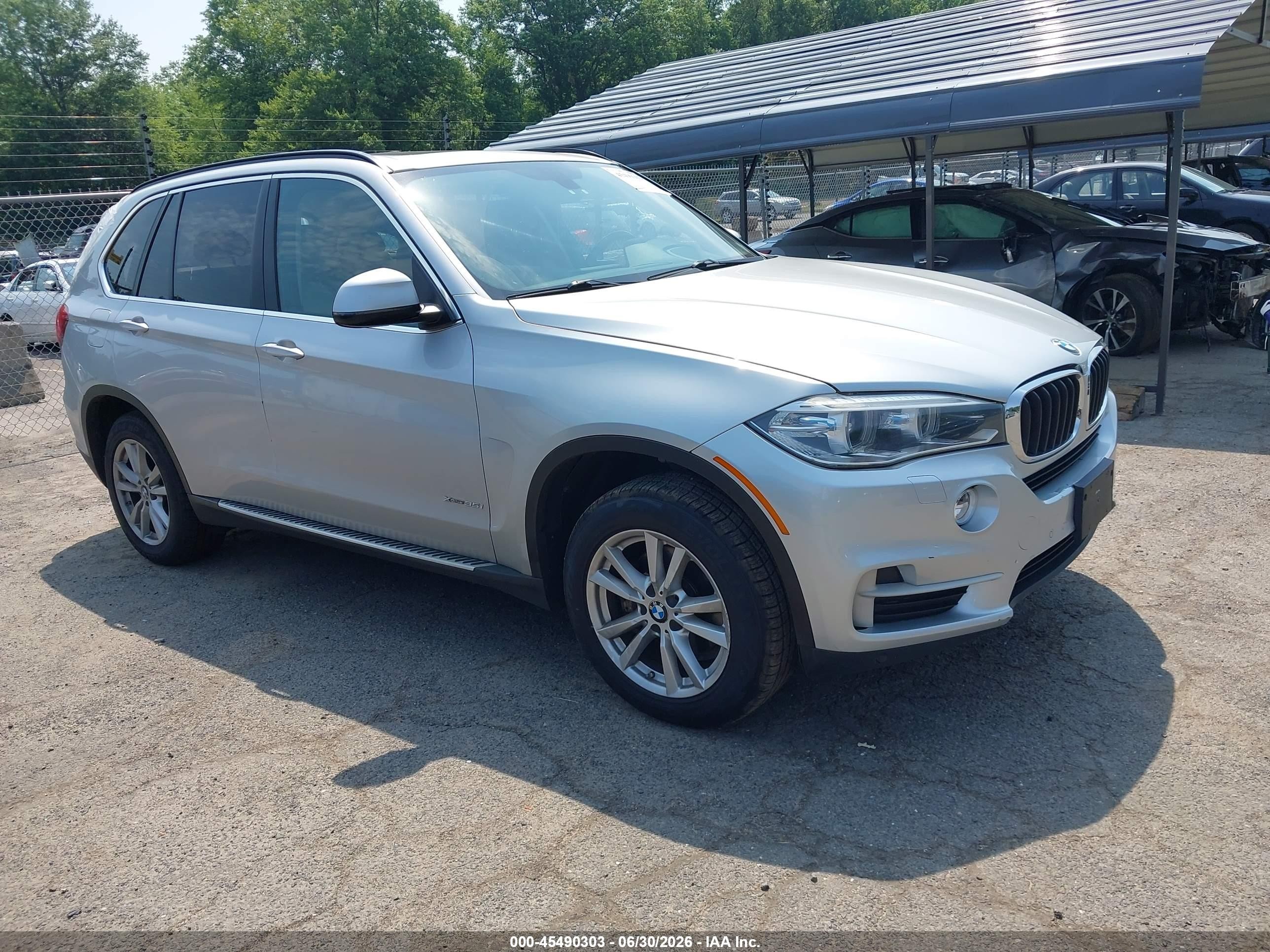2015 Bmw X5 Xdrive35i Silver vin: 5UXKR0C55F0P04627