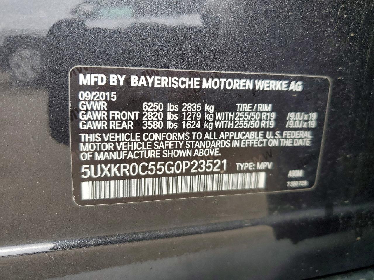 2016 Bmw X5 Xdrive35i Charcoal vin: 5UXKR0C55G0P23521