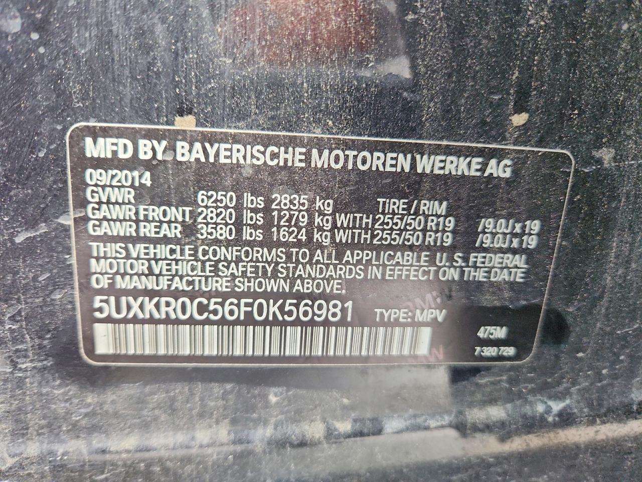 2015 Bmw X5 Xdrive35i Black vin: 5UXKR0C56F0K56981